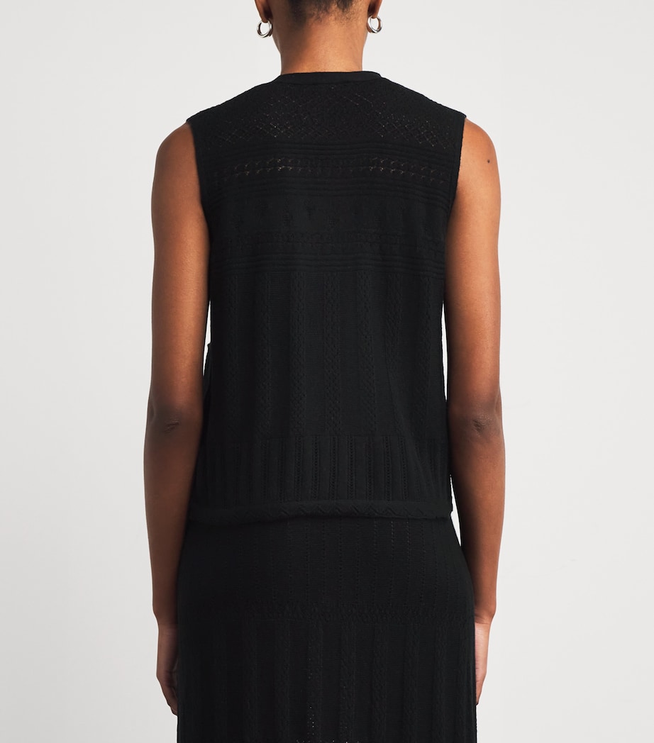 Wool-Cashmere Mixte Sweater Vest 1001 NOIR Image 4