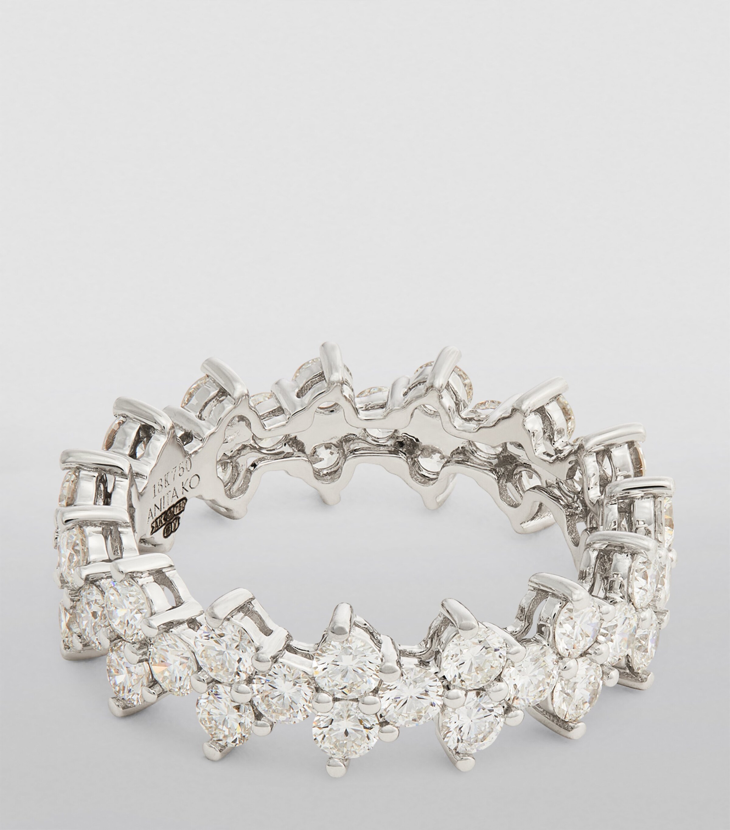 White Gold and Diamond Triangle Eternity Ring WHITE GOLD Image 3