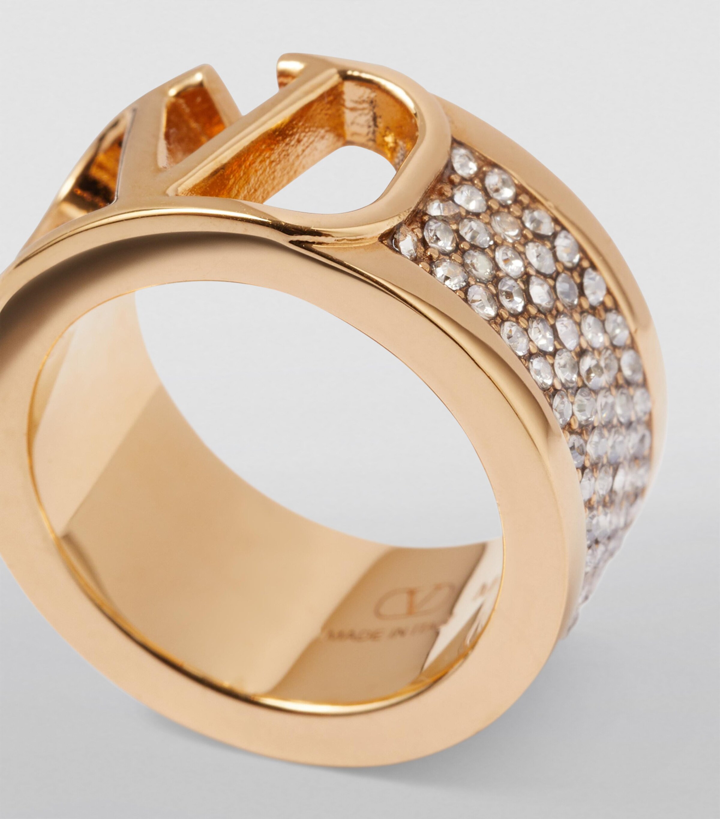 送料込/関税込■VALENTINO■VLogoクリスタル装飾リング VLogo crystal-embellished ring in blue - Valentino | Mytheresa