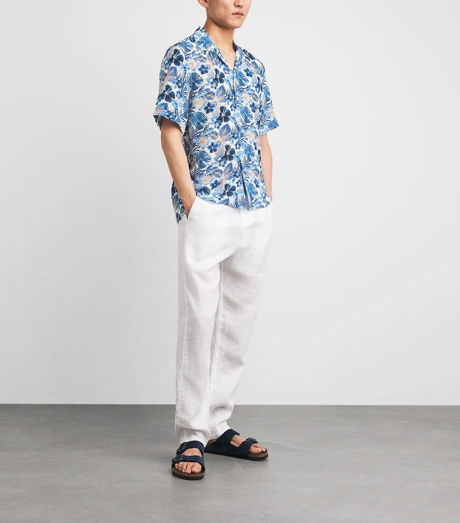 Vilebrequin Mens Island Flowers Printed Shirt Blanc Image 2