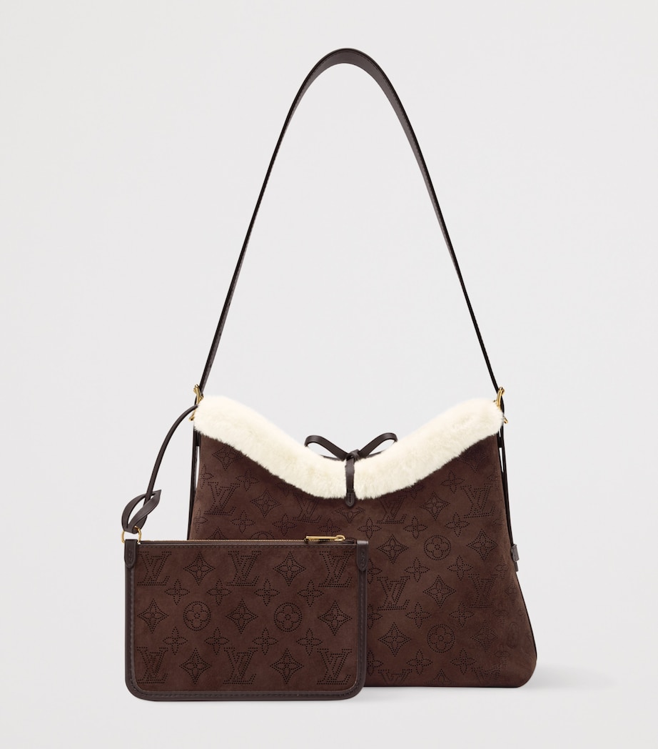Suede CarryAll PM Shoulder Bag CHOCOLATE BROWN Image 3
