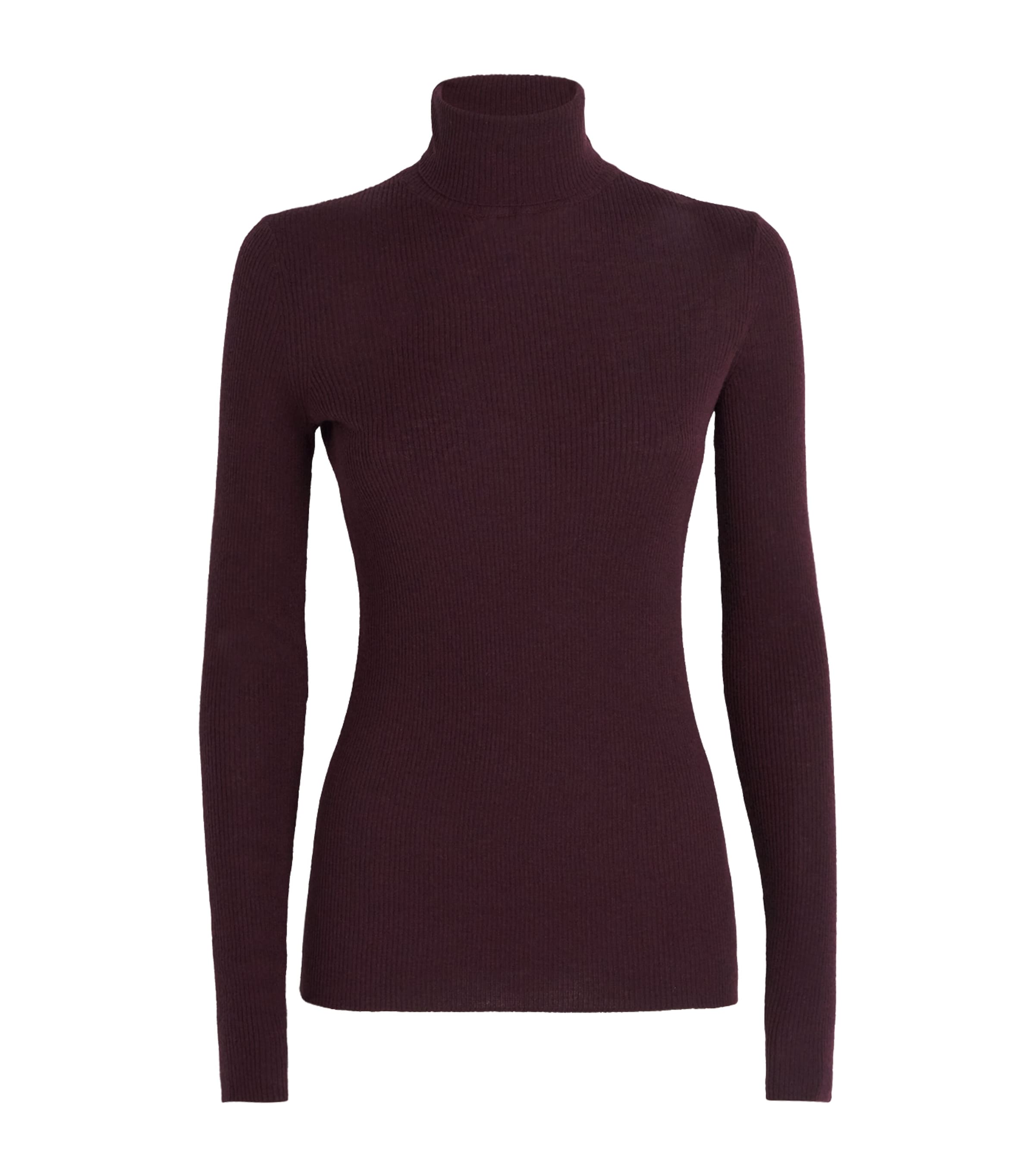 Maje Wool-silk Rollneck Sweater In Red