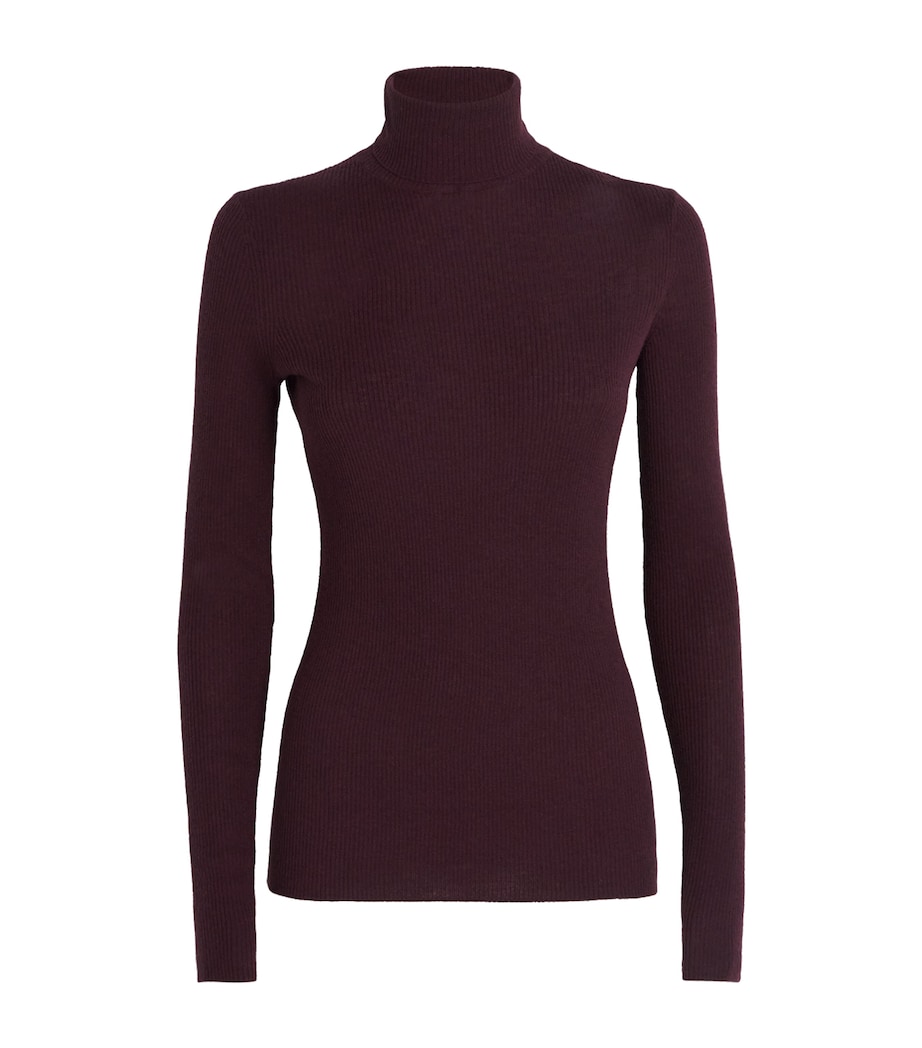 Wool-Silk Rollneck Sweater BURGUNDY Image 1