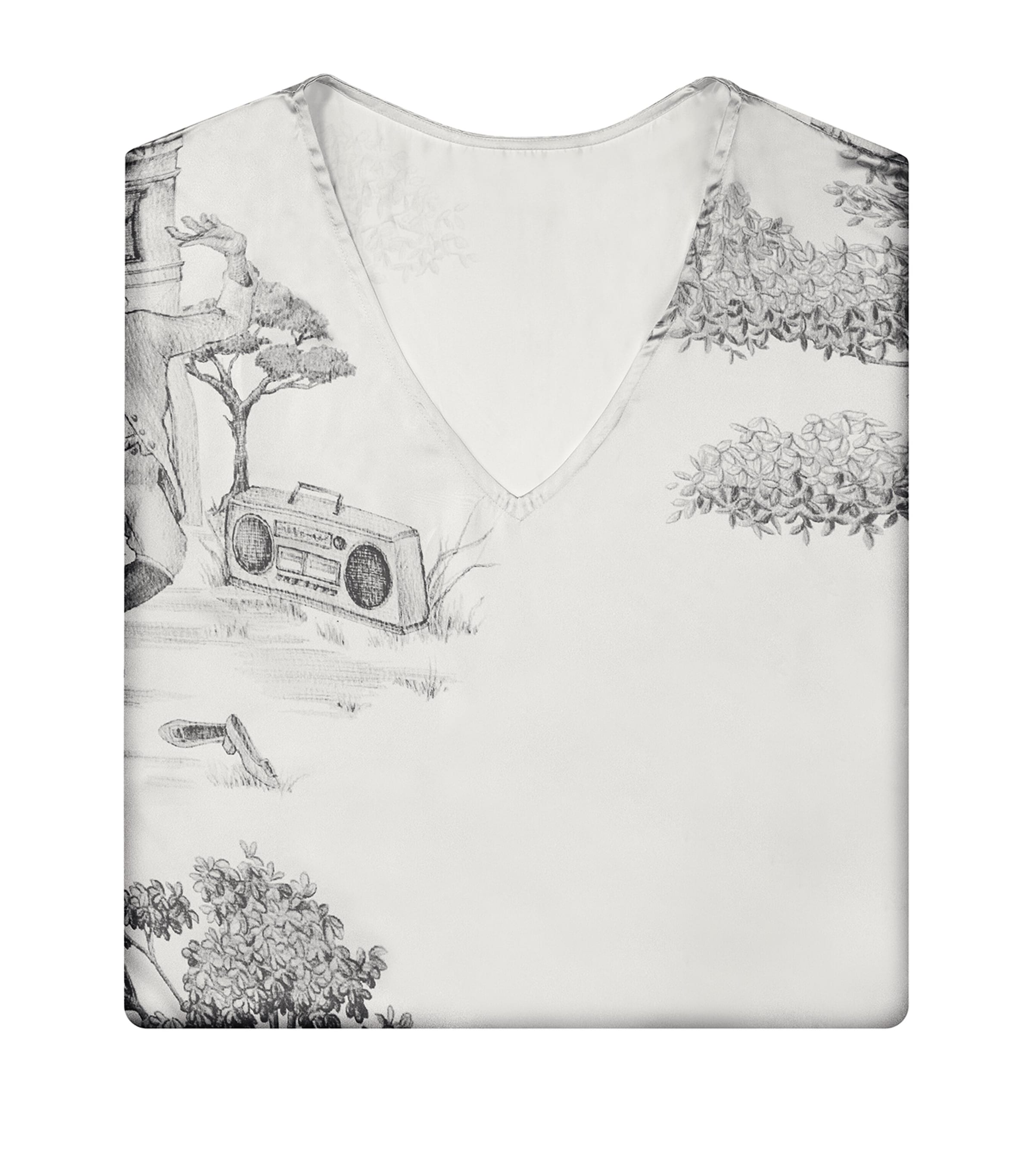 x Sheila Bridges Mulberry Silk Harlem Toile Kaftan IVORY Image 2