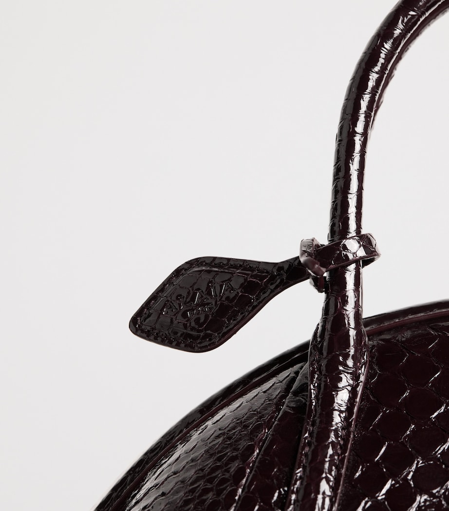 Alaïa Small Snakeskin Purse Top-Handle Bag Bordeaux Image 6