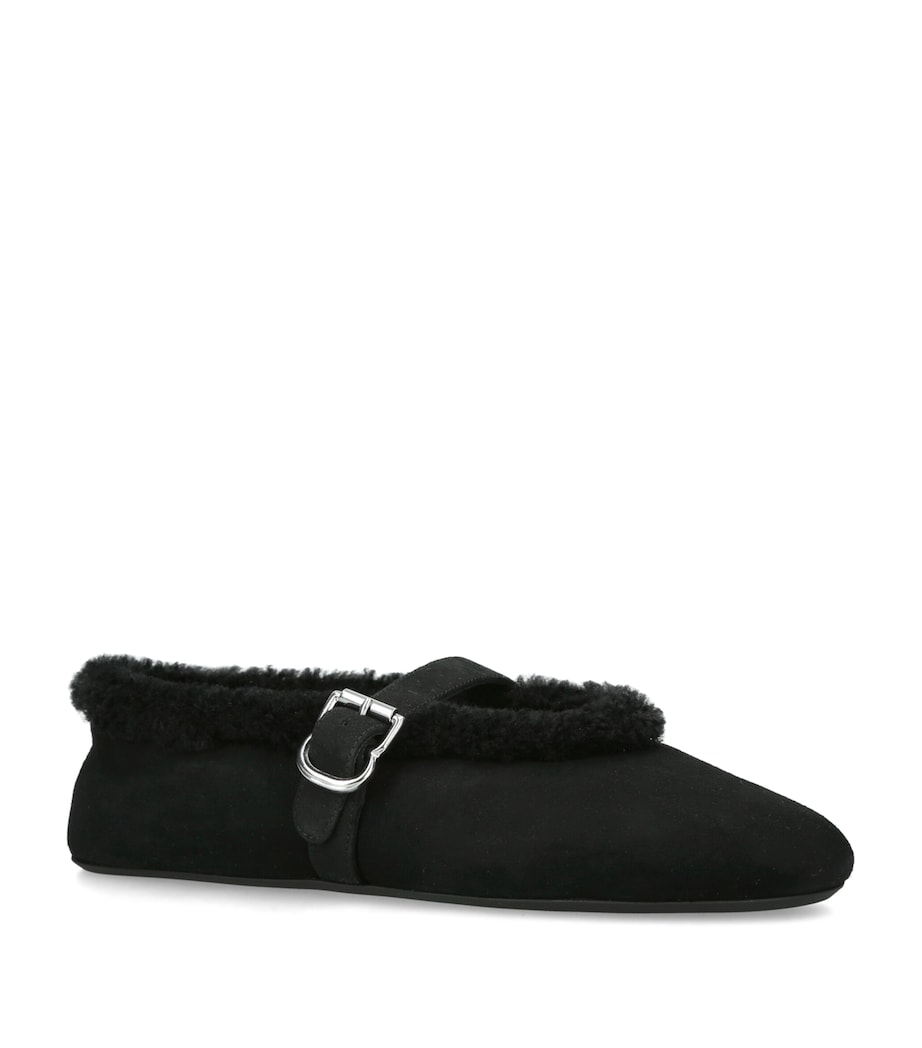 Alaïa Shearling Ballet Flats Black Image 2