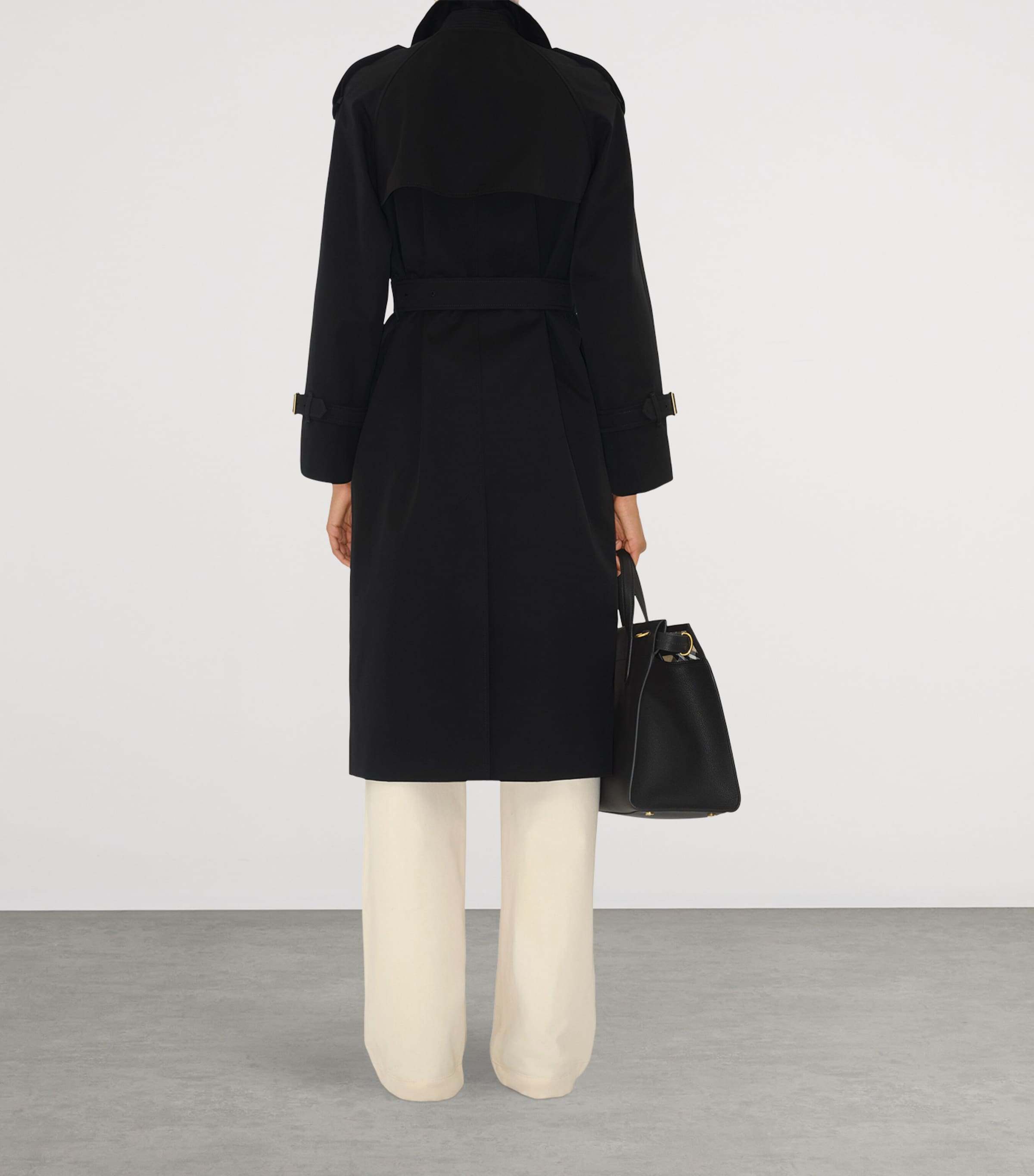 Long Castleford Trench Coat BLACK Image 3