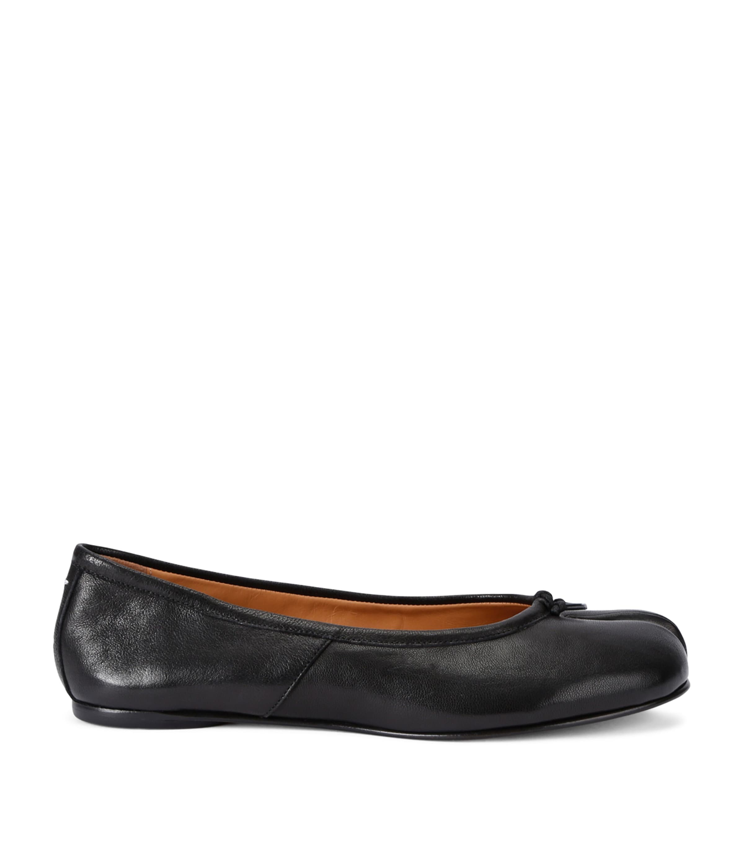 Maison Margiela Leather Tabi Ballerina Flats Black Image 1