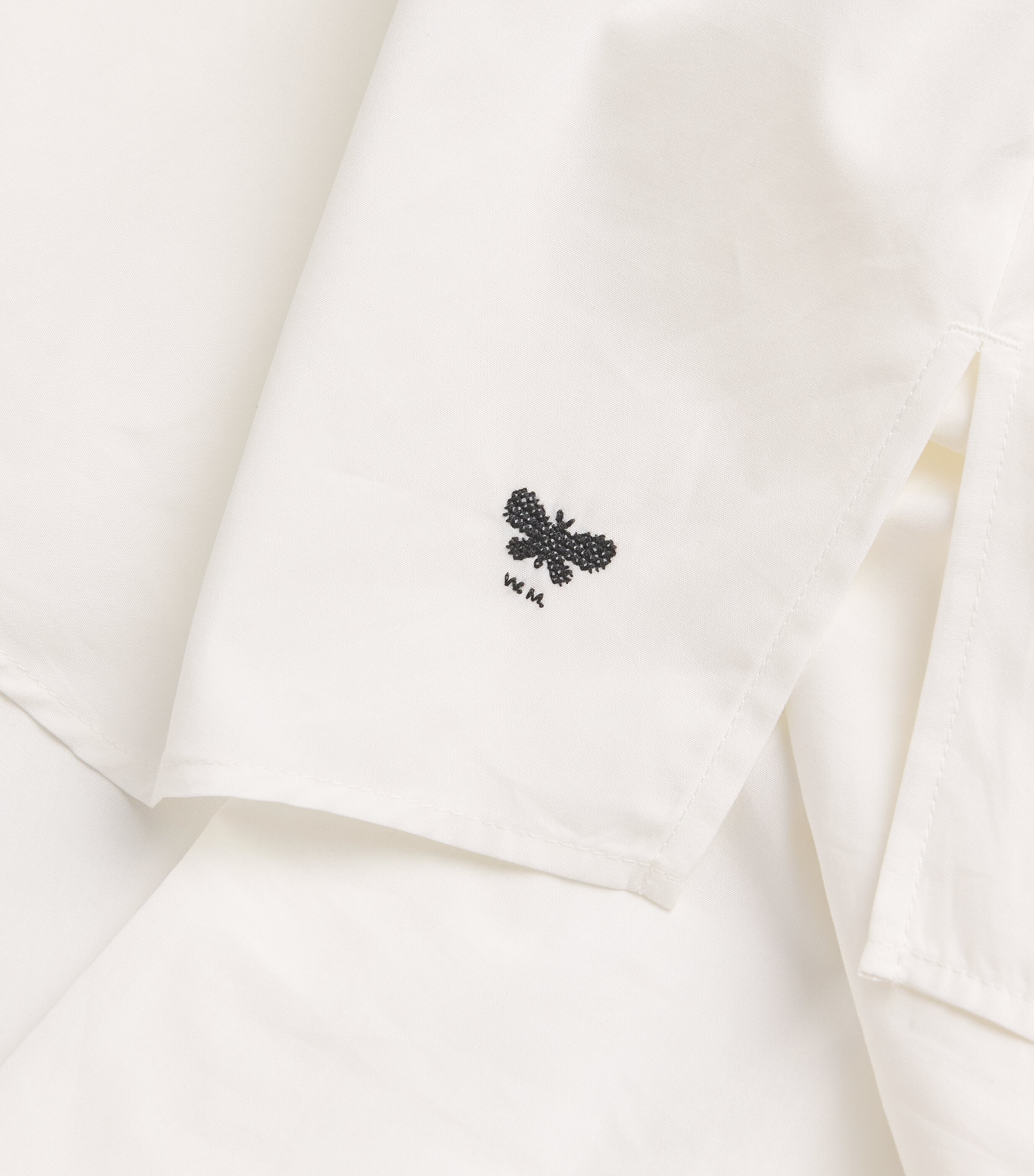 Cotton Cropped-Sleeve Shirt WHITE Image 5