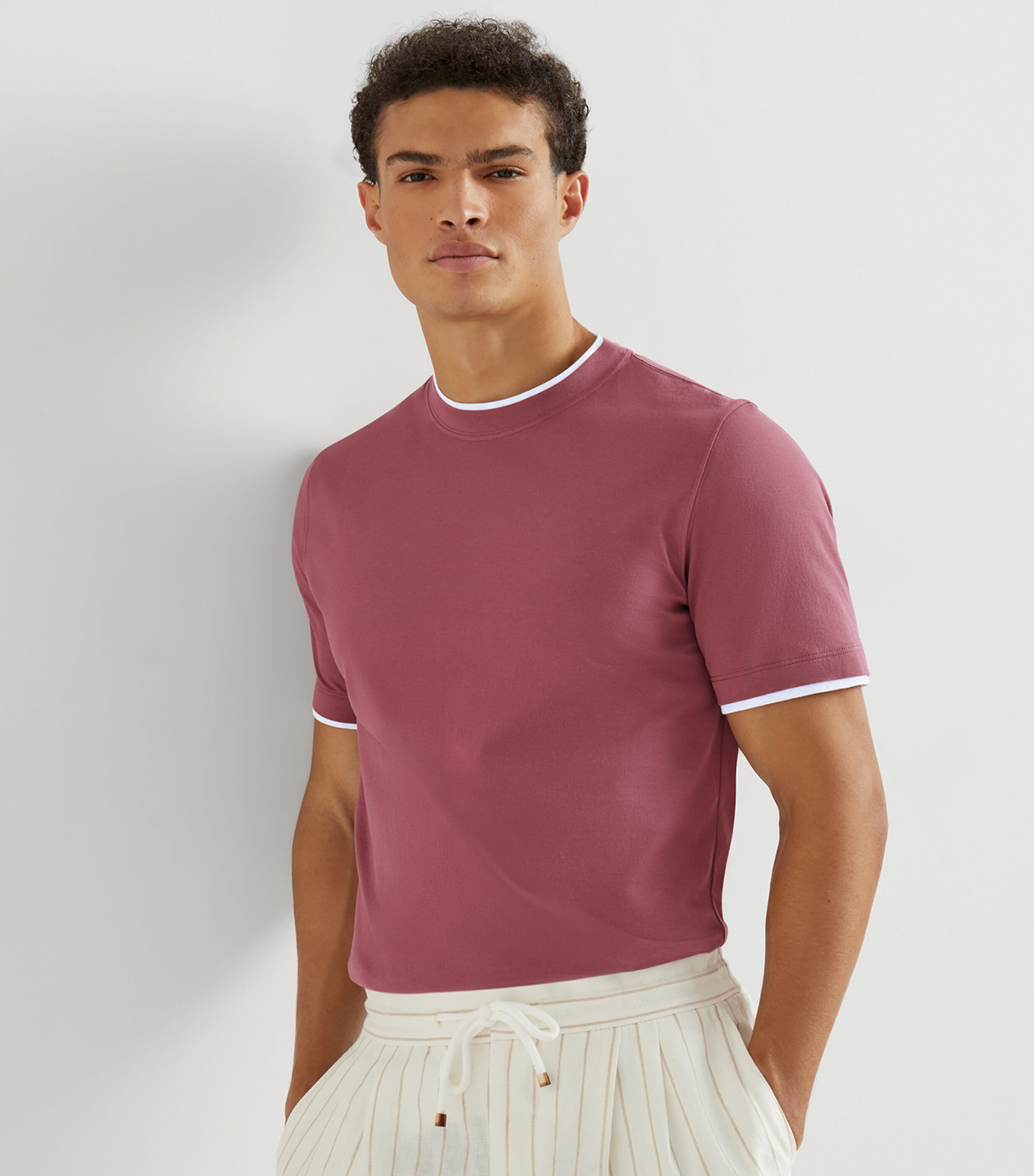 Cotton Faux-Layered T-Shirt CMJ53 Image 4