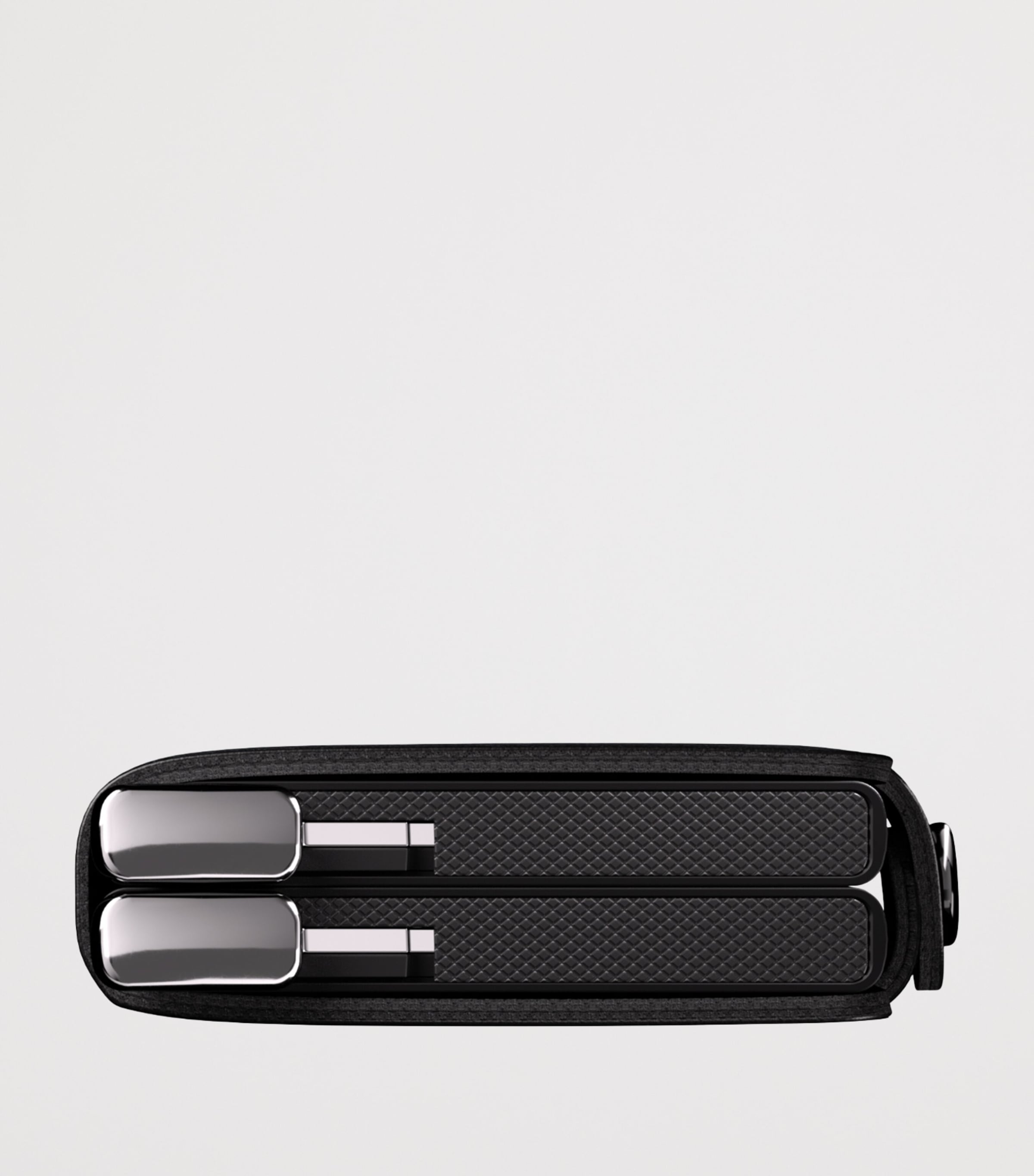 Embossed Leather Lines Twinwallet BLACK Image 5