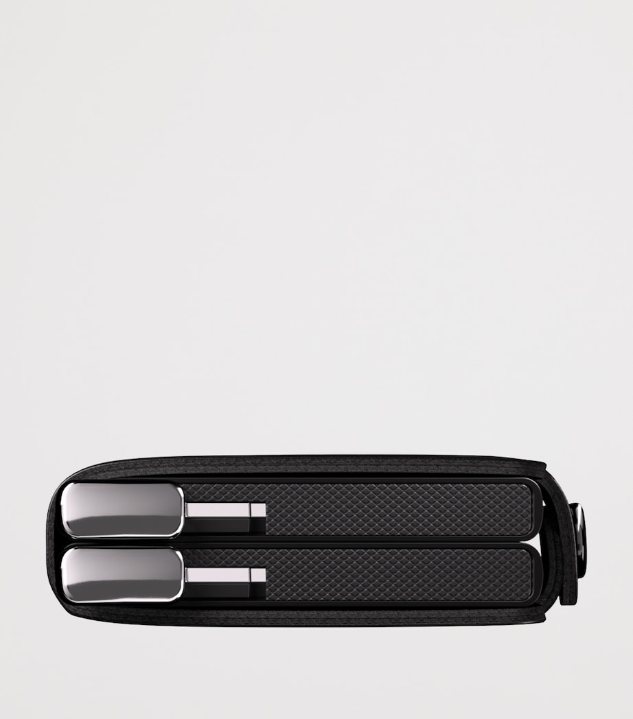 Embossed Leather Lines Twinwallet BLACK Image 5