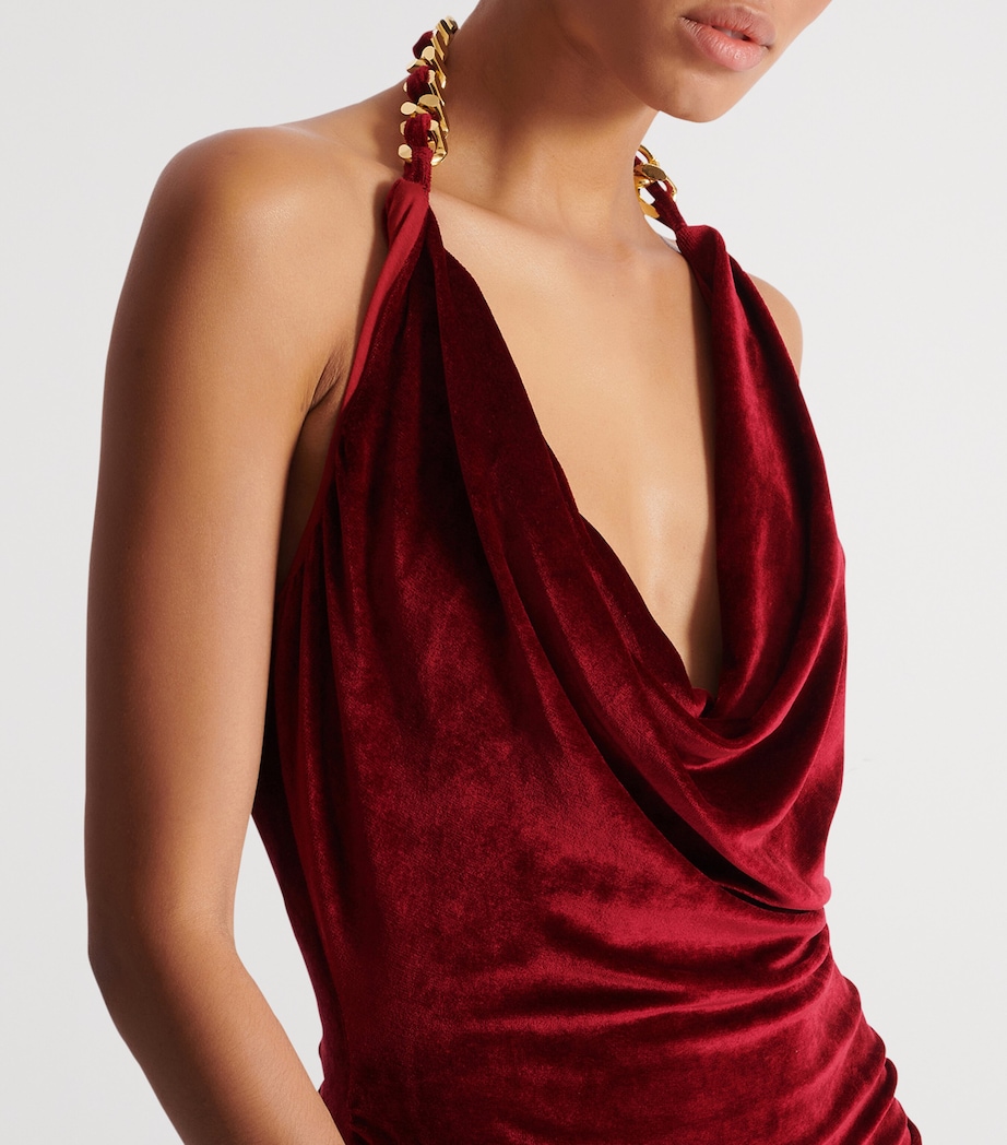 Velvet Mini Dress 3KD ROUGE FONC?? Image 7