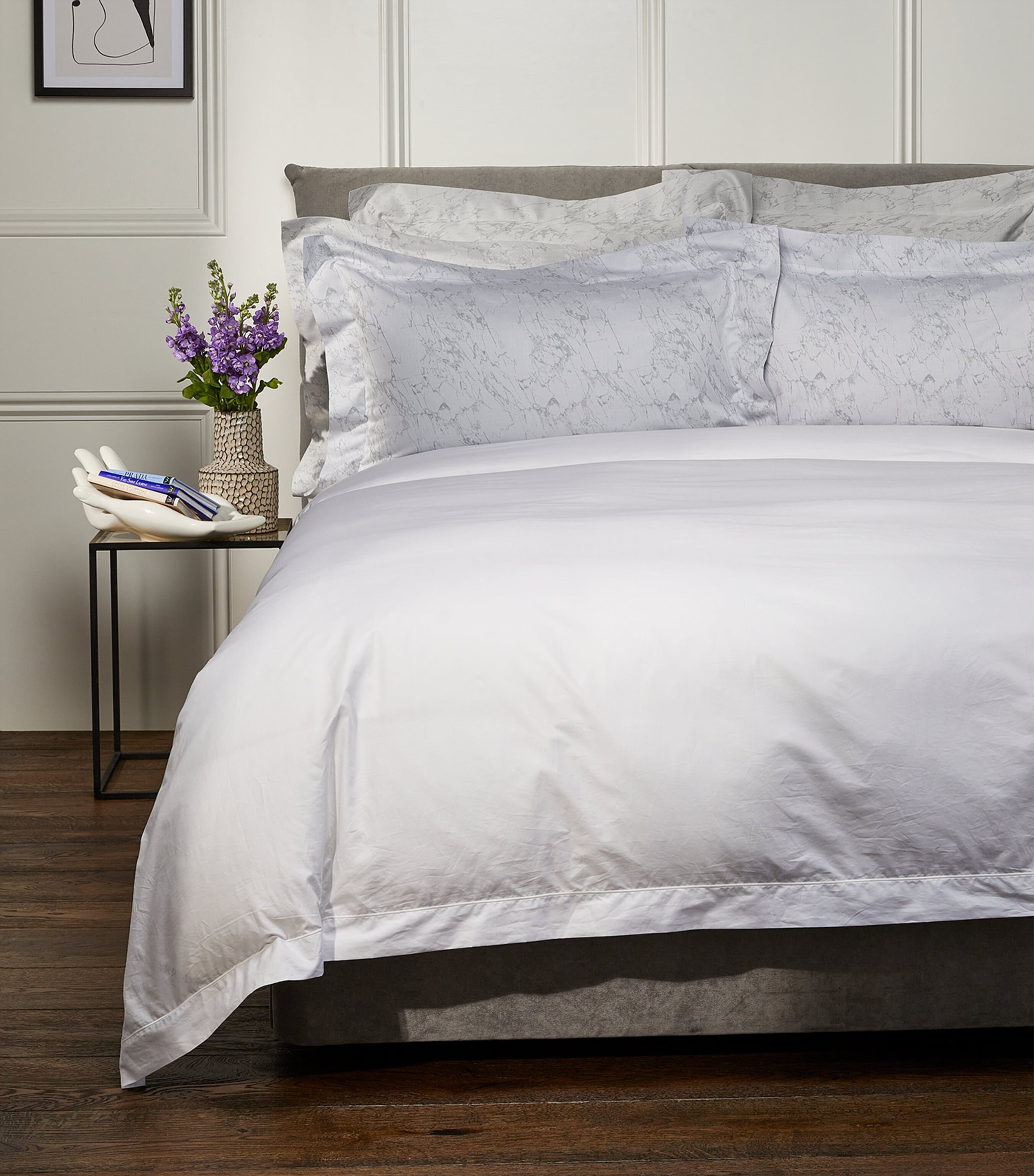 Celso De Lemos Parus Super King Duvet Cover In Grey