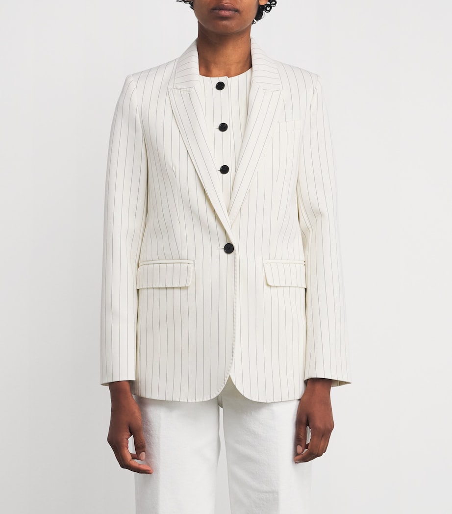 Pinstripe Single-Breasted Blazer IVORY/BLACK Image 3