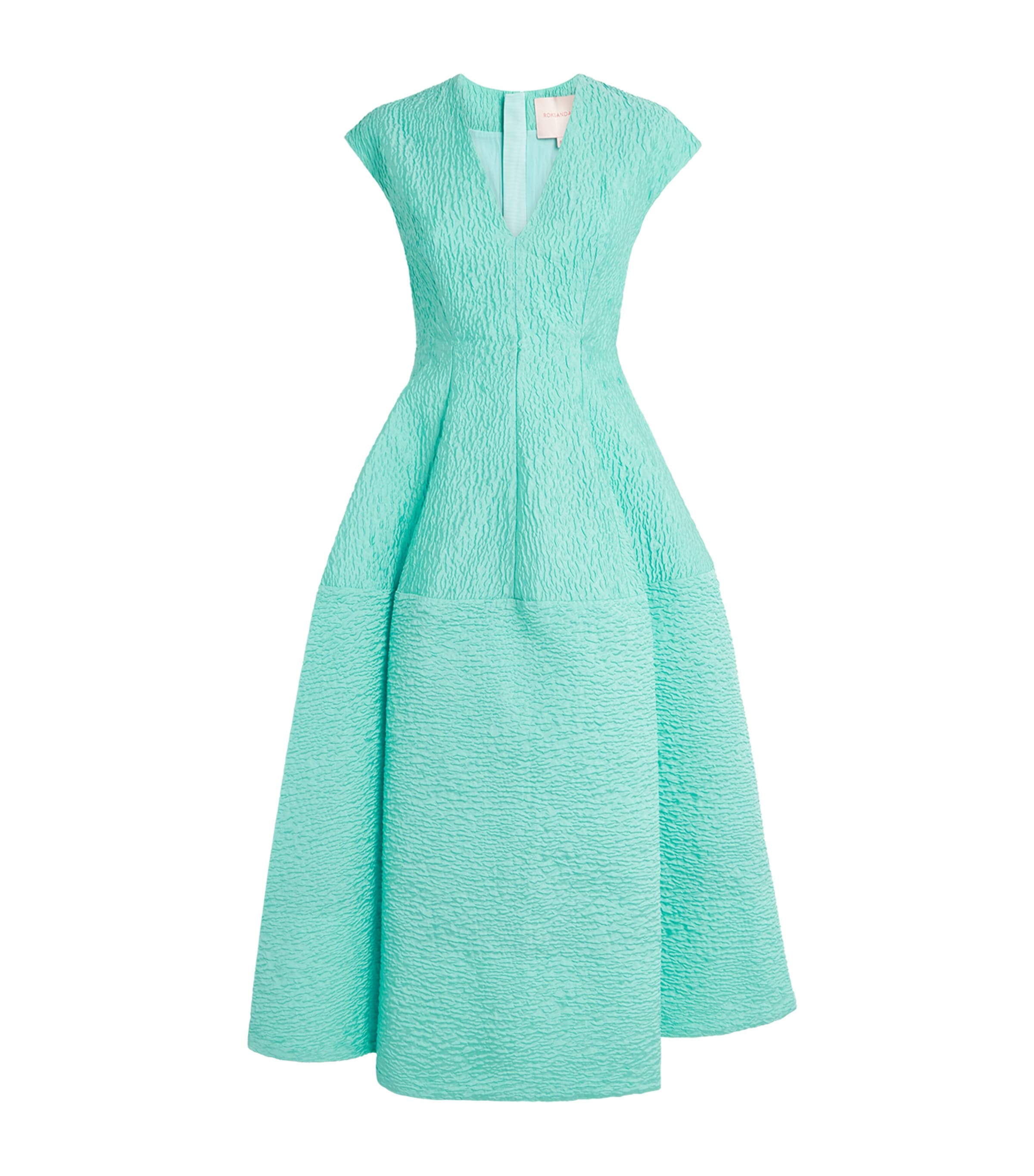 Roksanda Womens V-Neck Kova Midi Dress Aquamarine Image 1
