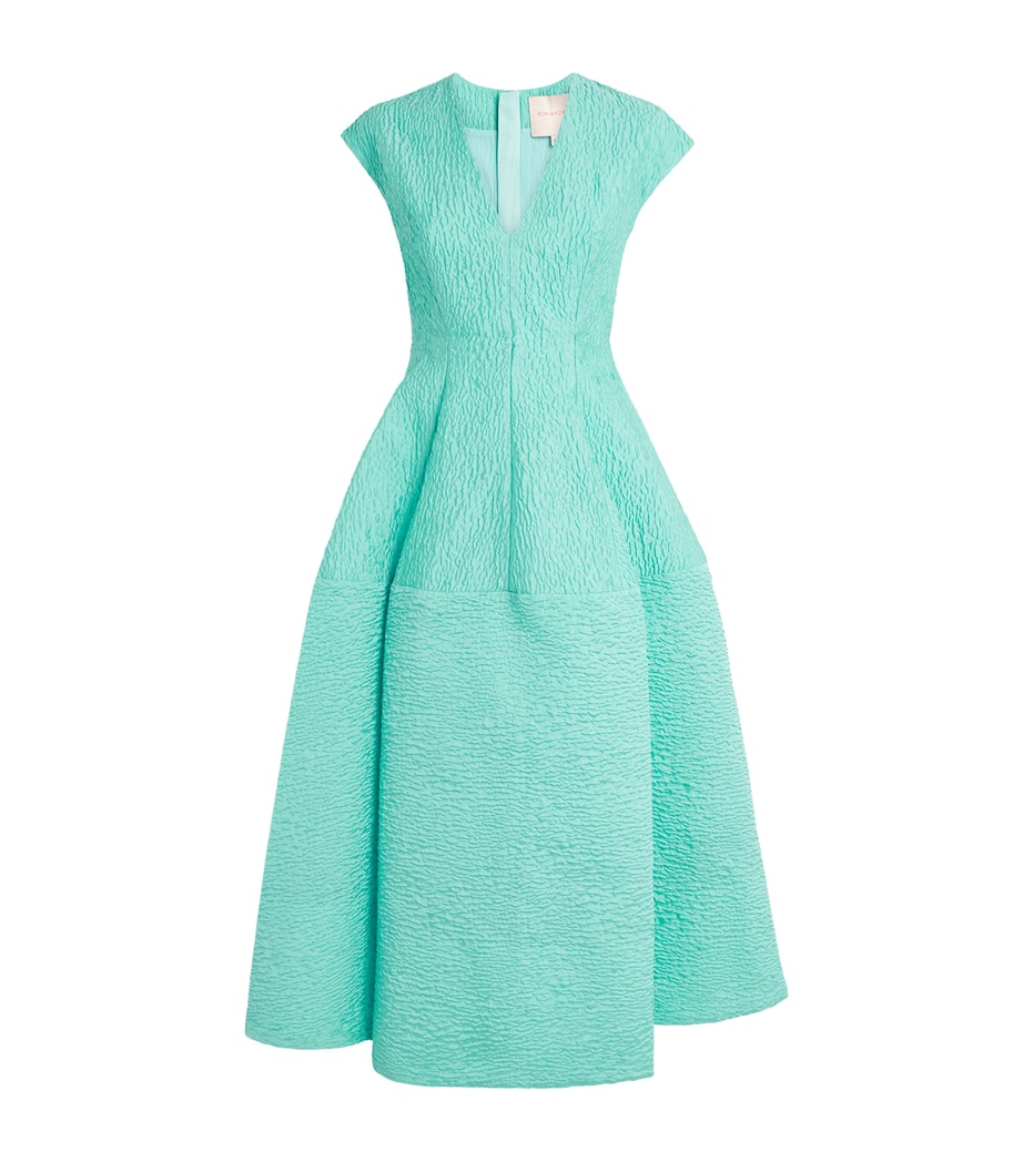 Roksanda Womens V-Neck Kova Midi Dress Aquamarine Image 1