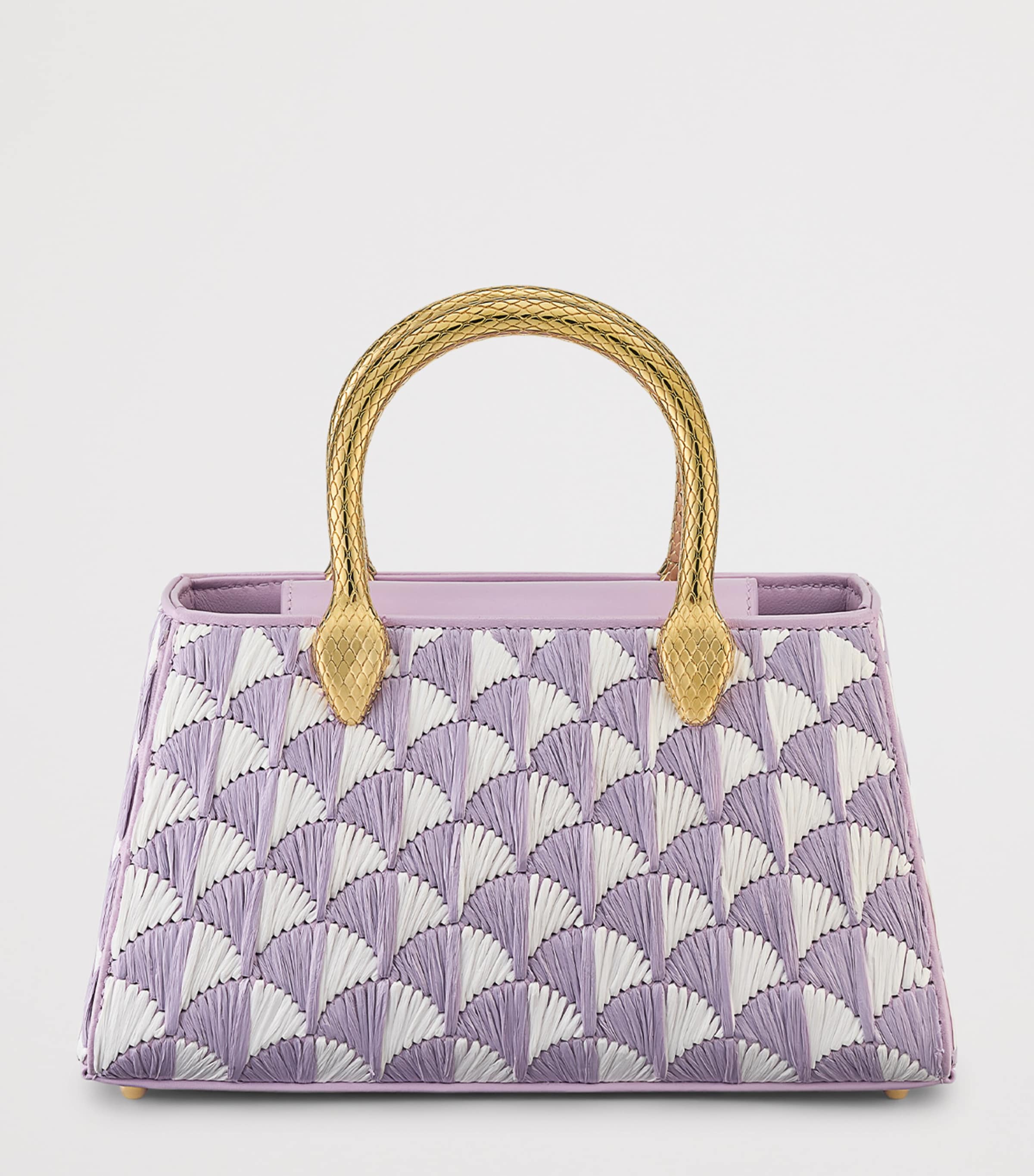 Bvlgari Raffia Serpentine Duette Top-Handle Bag Fuchsia Image 5