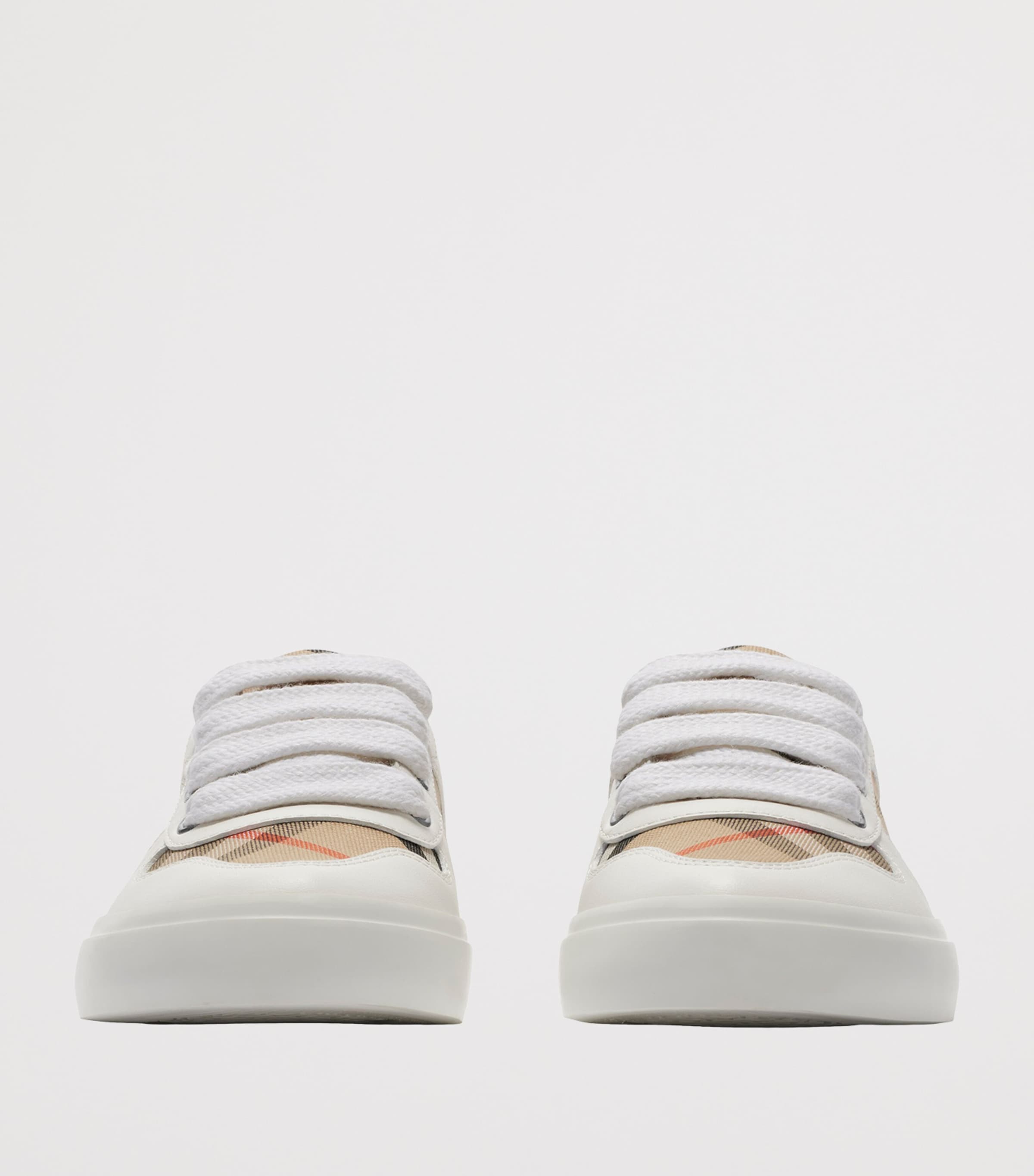 Leather Check Sneakers SAND IP CHECK Image 3