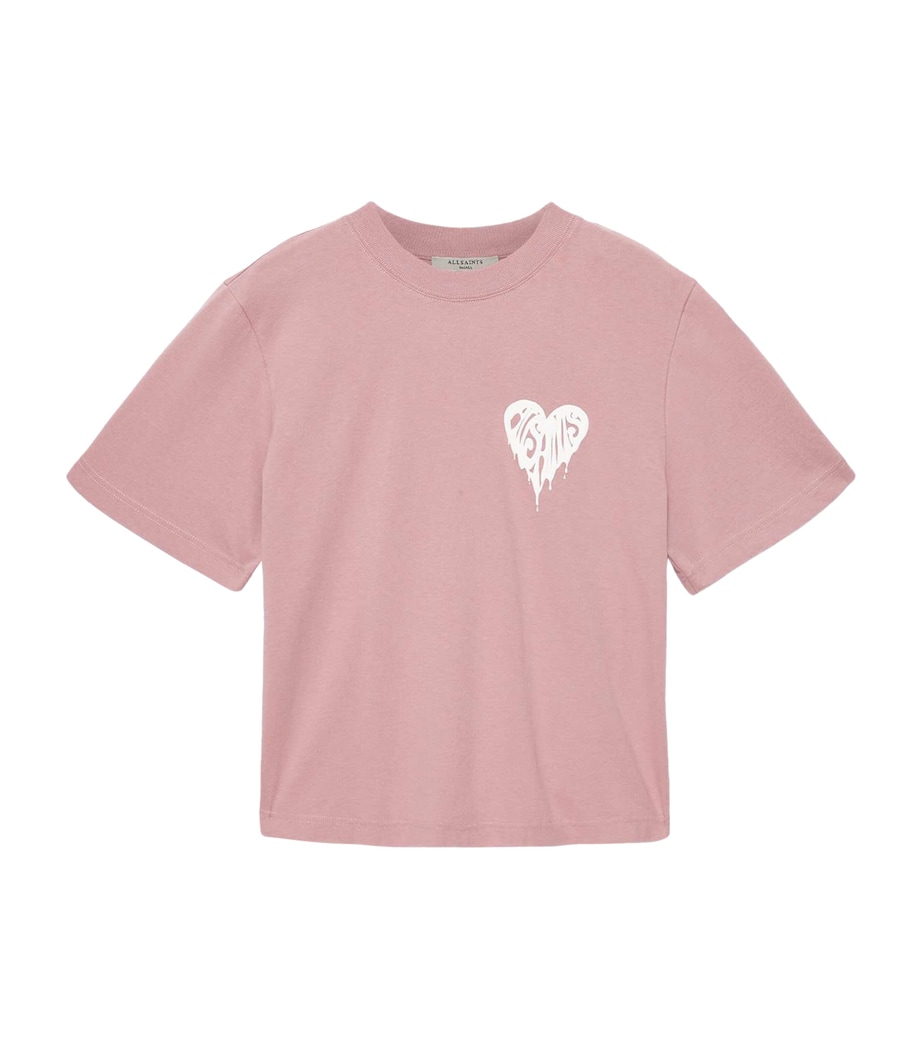 AllSaints Womens Organic Cotton Lisa Trip T-Shirt Woodrose Pink Image 1