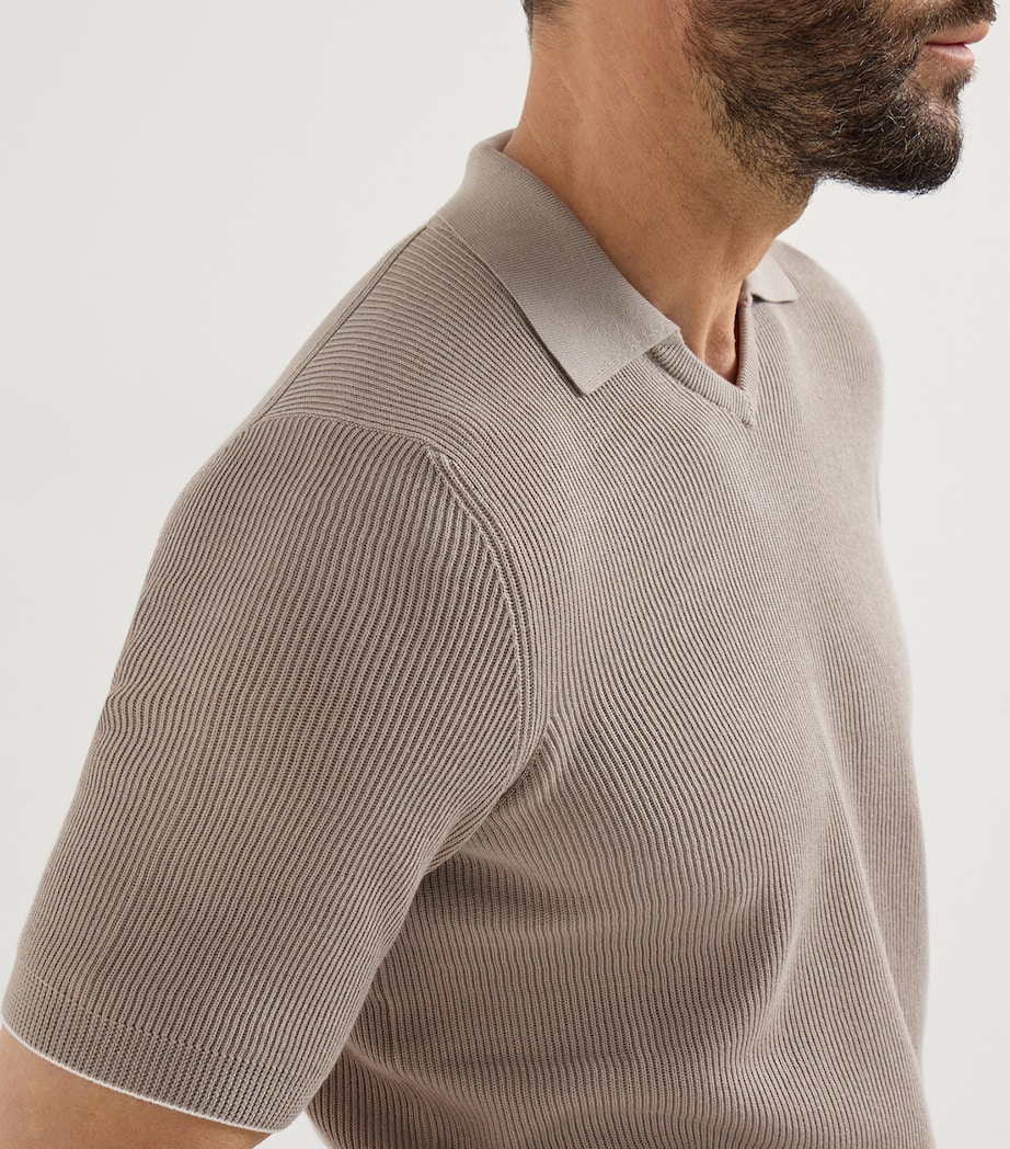 Brunello Cucinelli Mens Cotton Polo Sweater Image 6