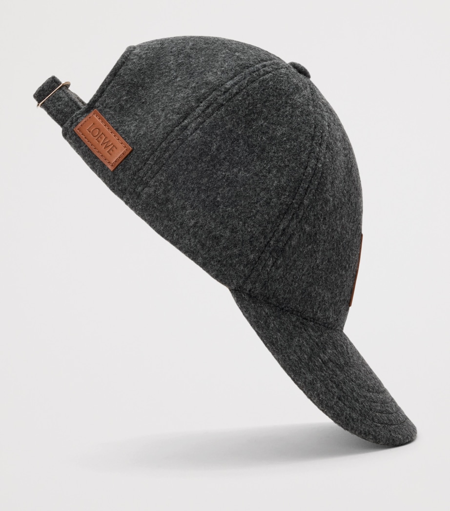 Wool-Blend Logo-Patch Baseball Cap GREY Image 2