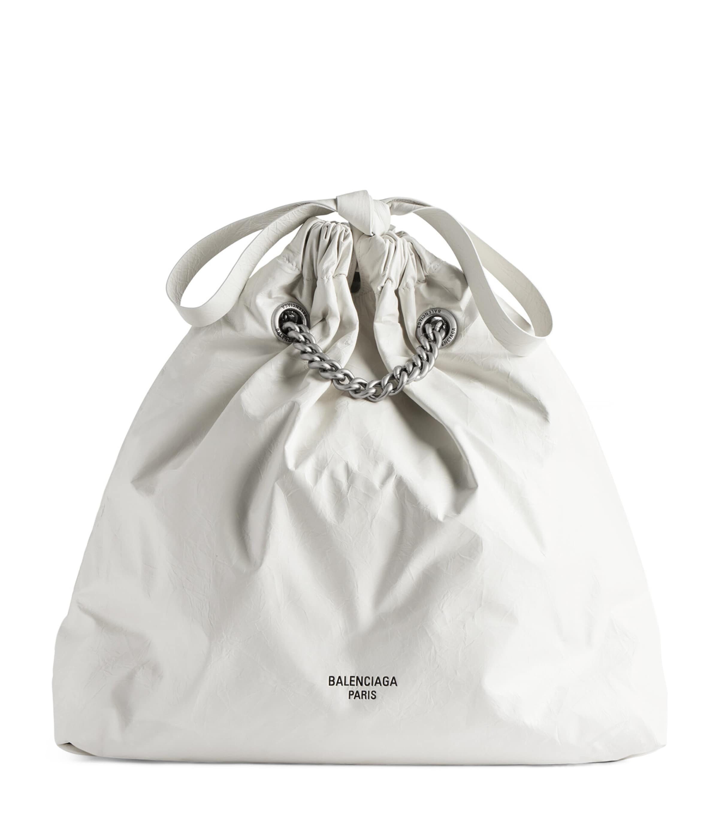 Balenciaga Medium Crush Tote Bag In White