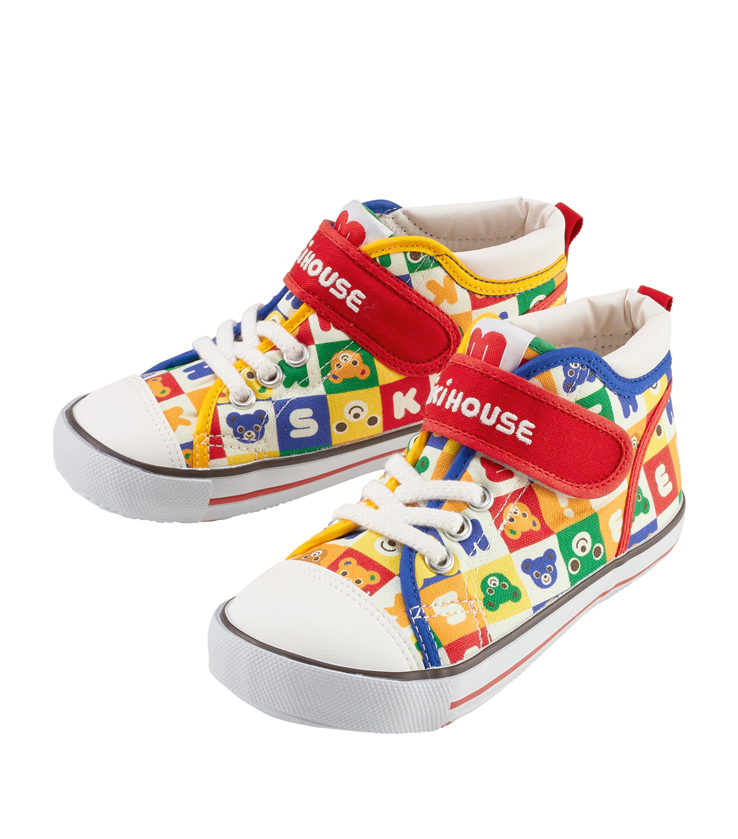 Miki House Velcro-strap Sneakers In White