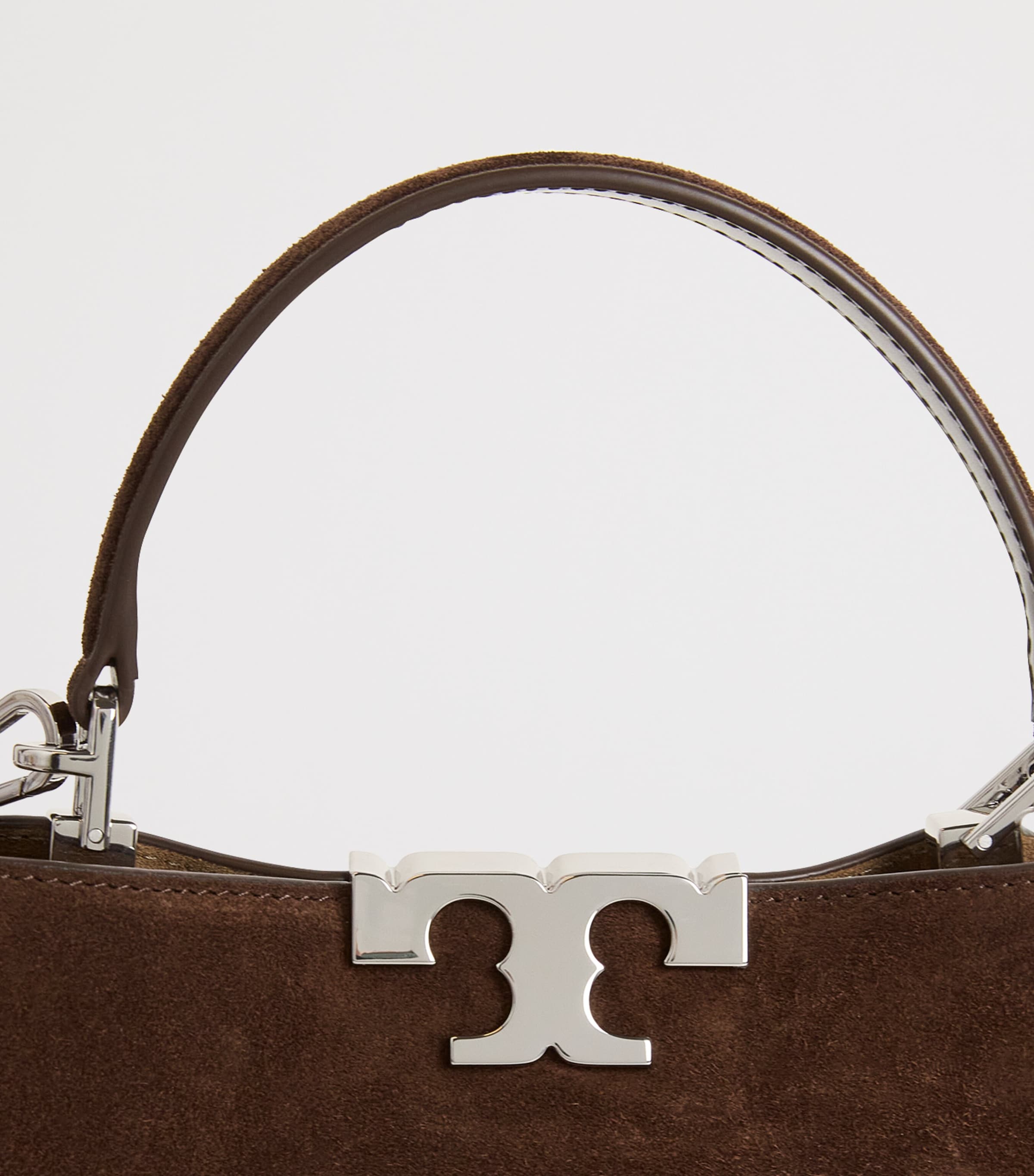 Mini Suede Eleanor Top-Handle Bag DARK COCOA Image 6