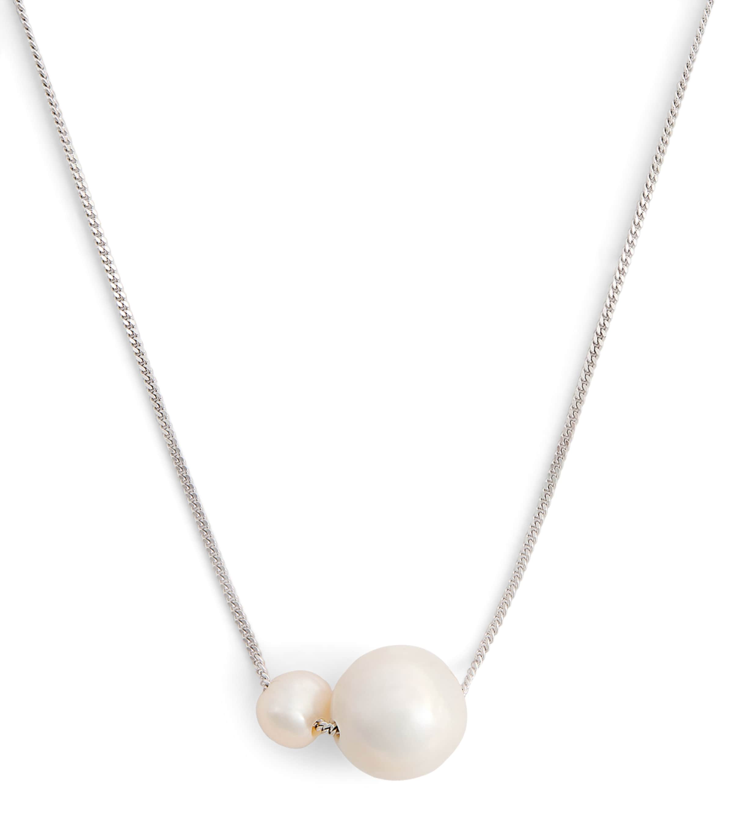 Completedworks Sterling Silver And Pearl One [blank] Can Change The World Necklace In Silver