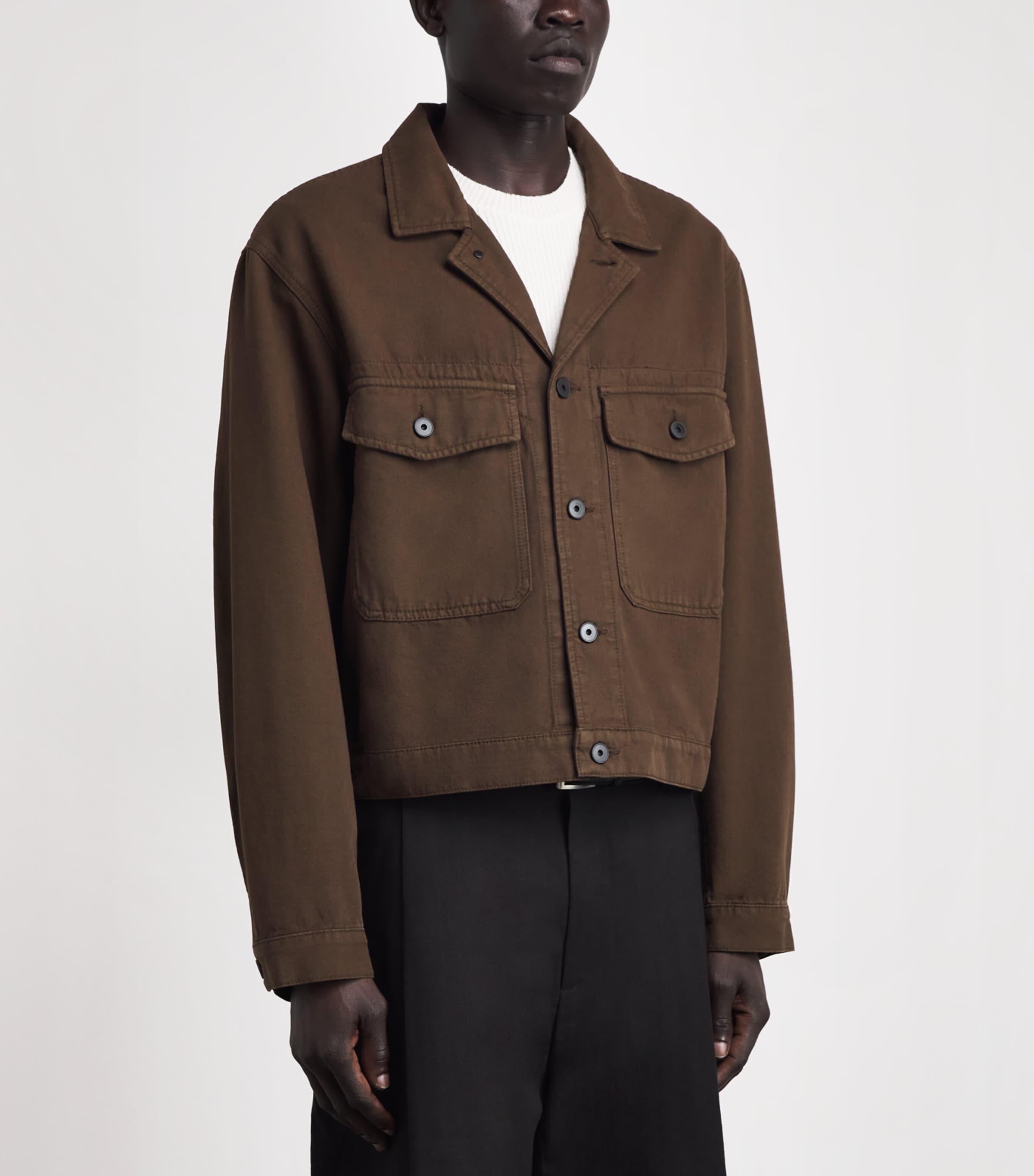 Lemaire Mens Trucker Denim Jacket Cacao/ Image 4