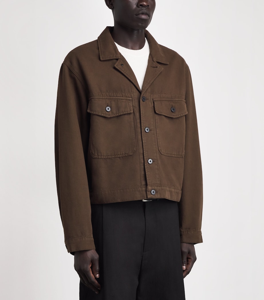 Lemaire Mens Trucker Denim Jacket Cacao/ Image 4