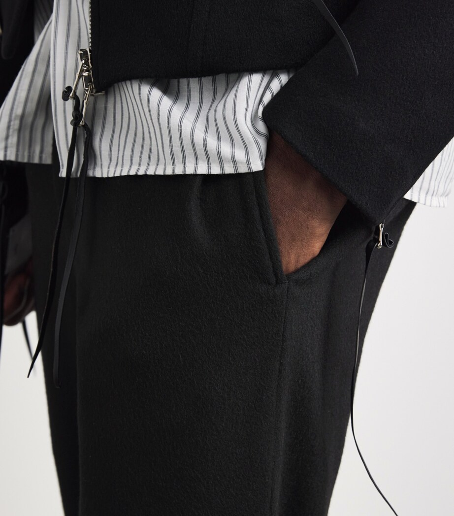 Alan Scott Mens Cashmere-Blend Sweatpants Black Image 3