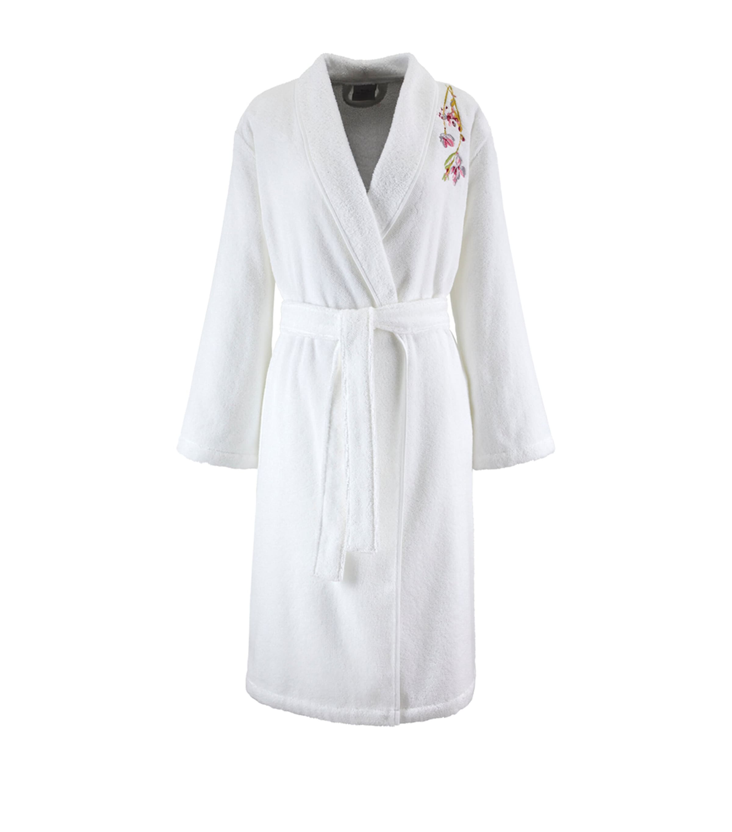 Cotton-Modal Embroidered Gaura Bathrobe BLANC Image 1