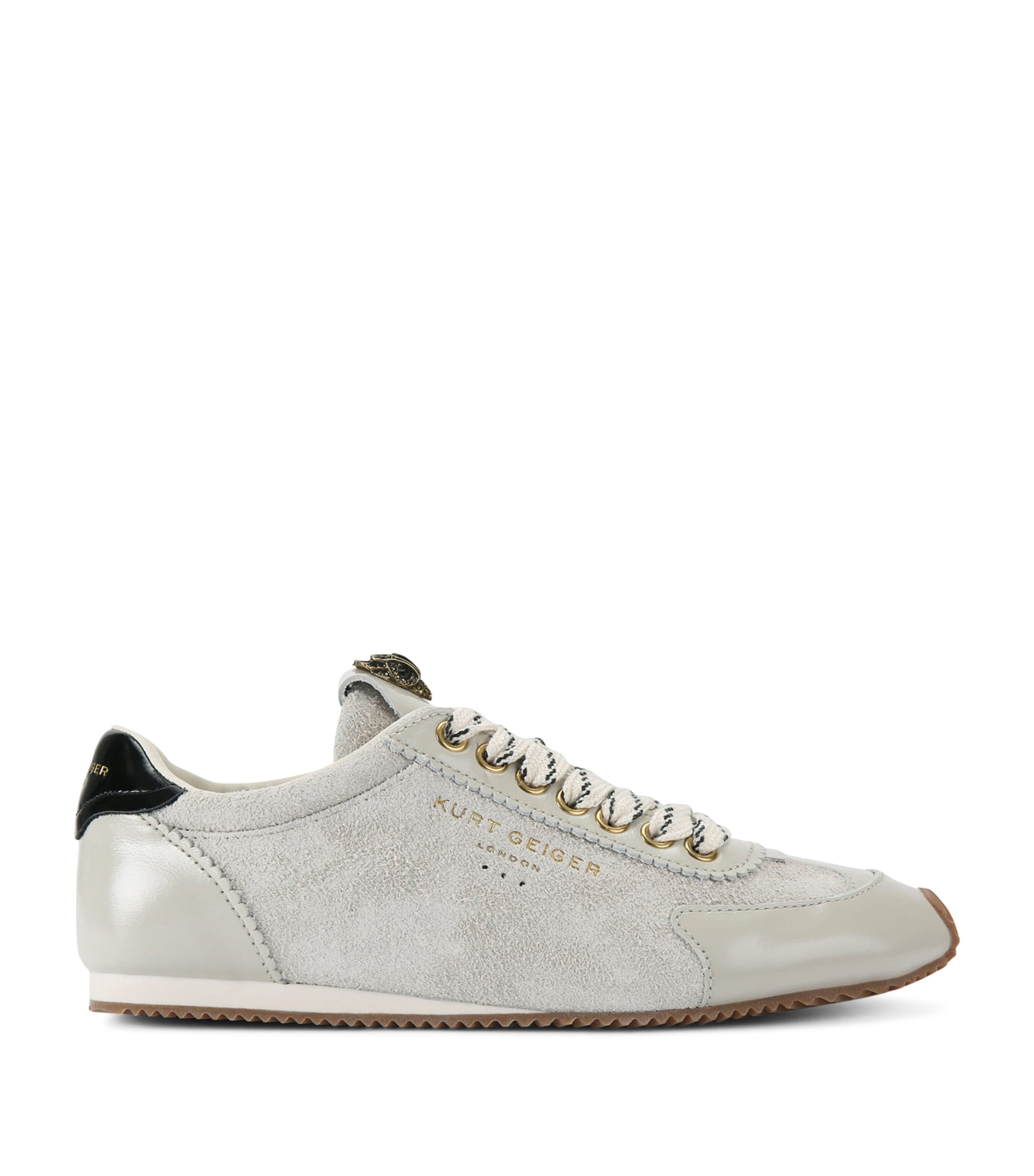 Kurt Geiger Womens Bone Islington Eagle-embellished Leather Trainers In Beige