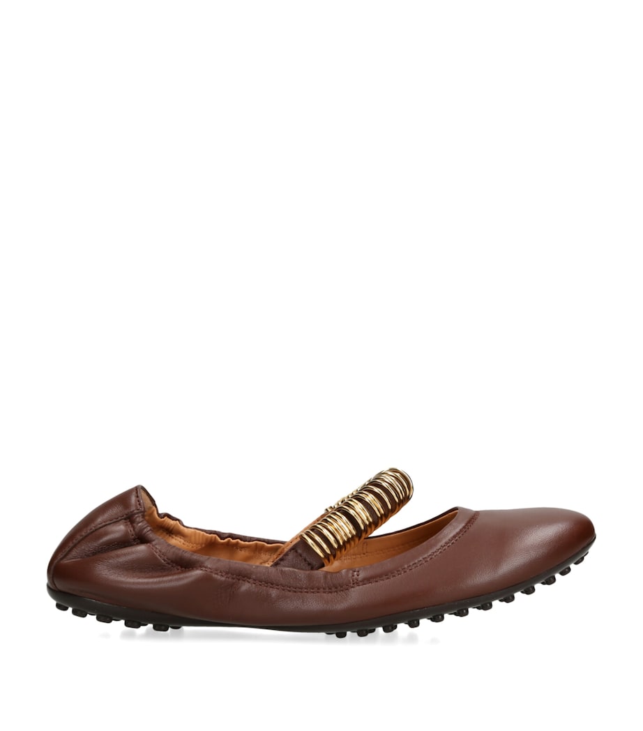 Tod's Leather Ballet Flats Wine Image 1