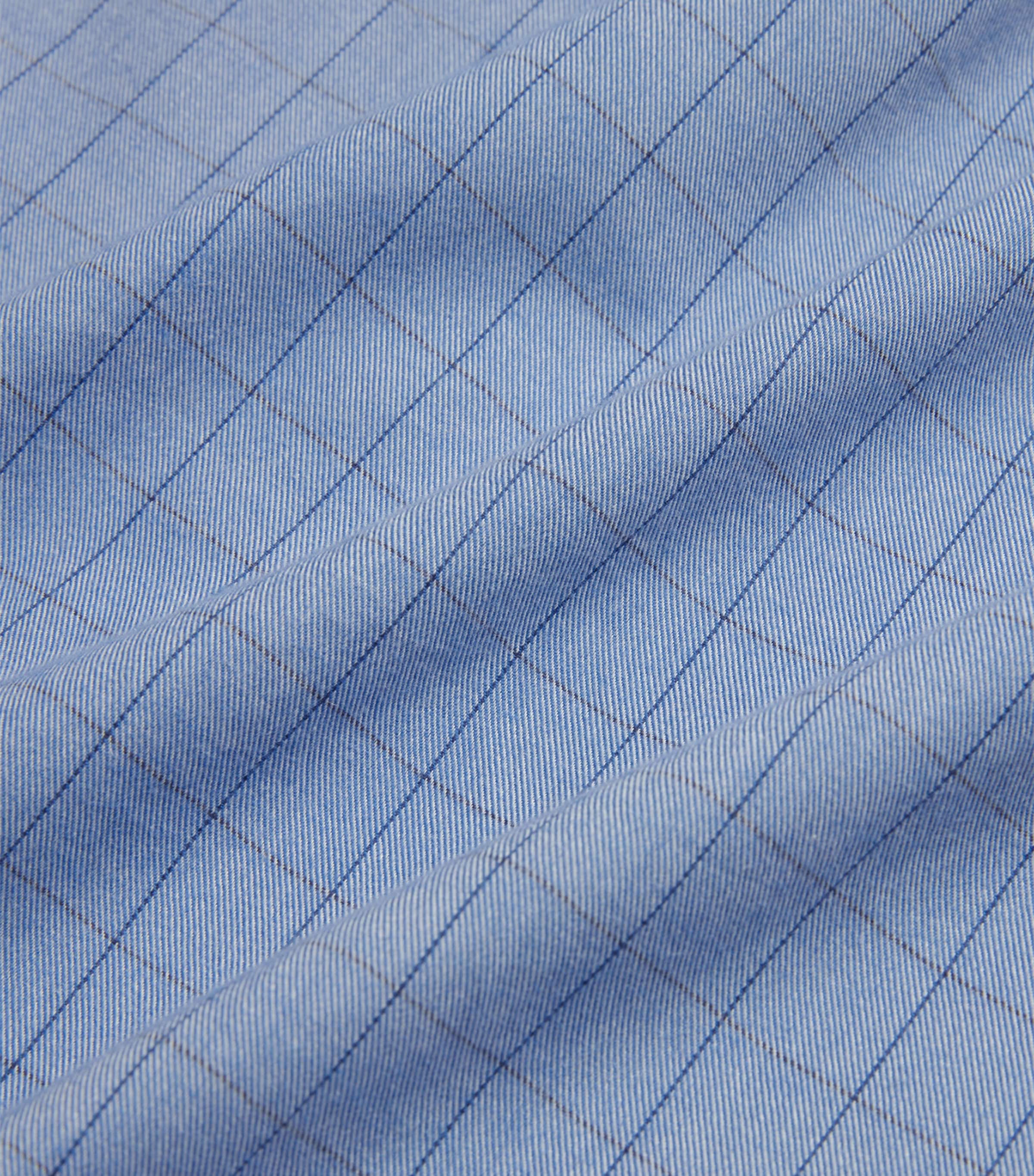 Cotton-Cashmere Tattersall Check Dress Shirt 472BLUE Image 6