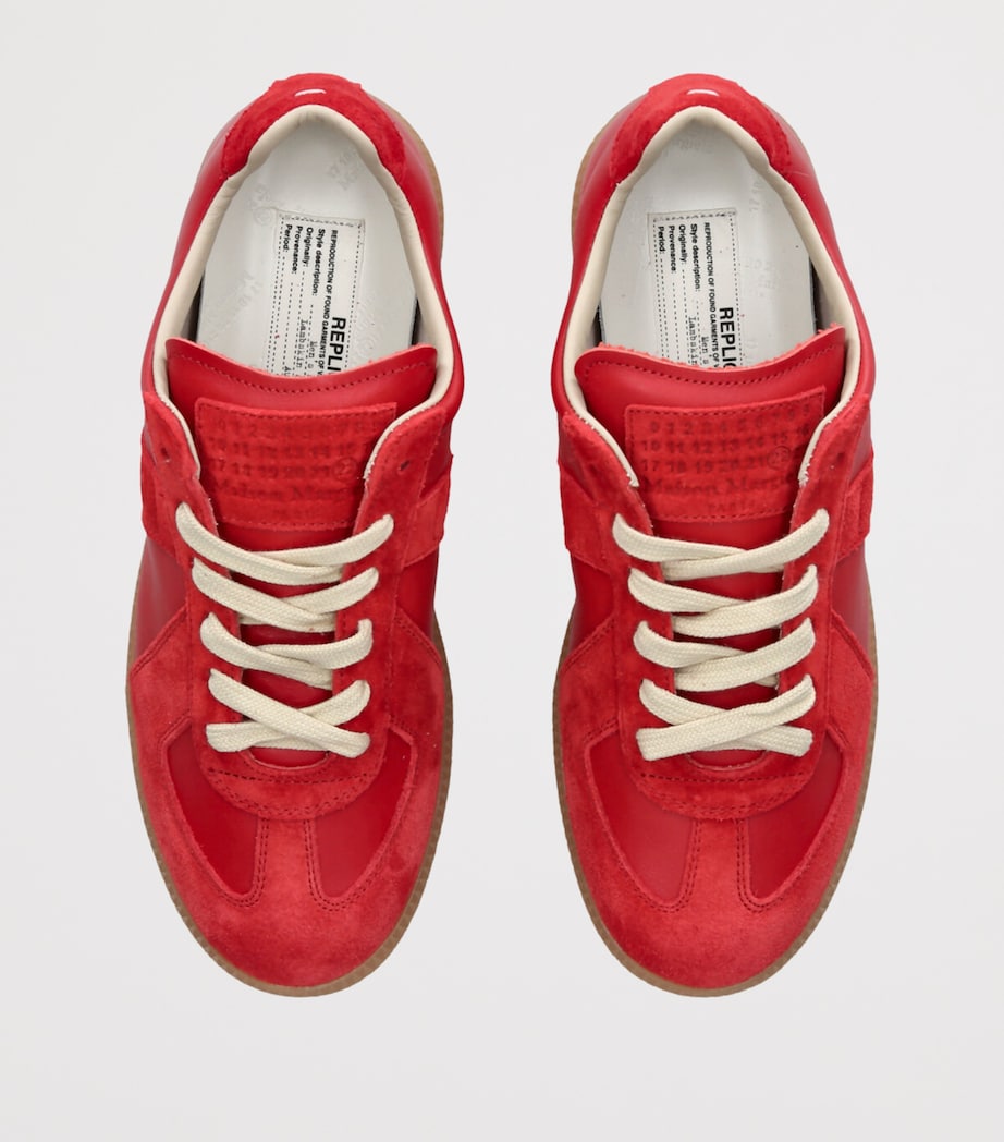 Leather-Suede Replica Sneakers RED Image 4