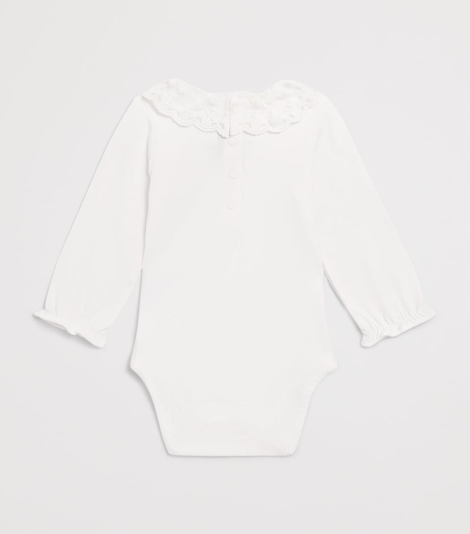 Tartine et Chocolat Stretch-Cotton Lace-Collar Bodysuit (3-36 Months) Image 2