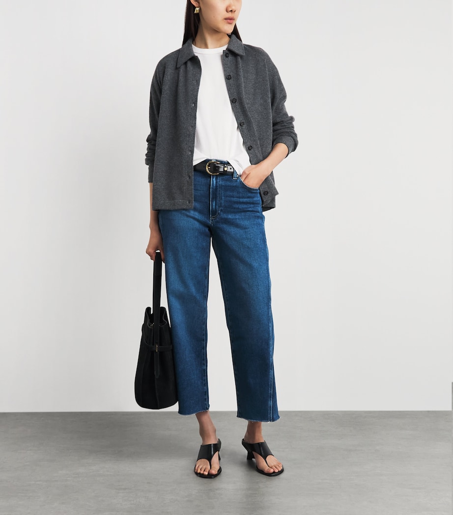 PAIGE Womens Anessa Wide-Leg Ankle Jeans Hollyhock Image 1