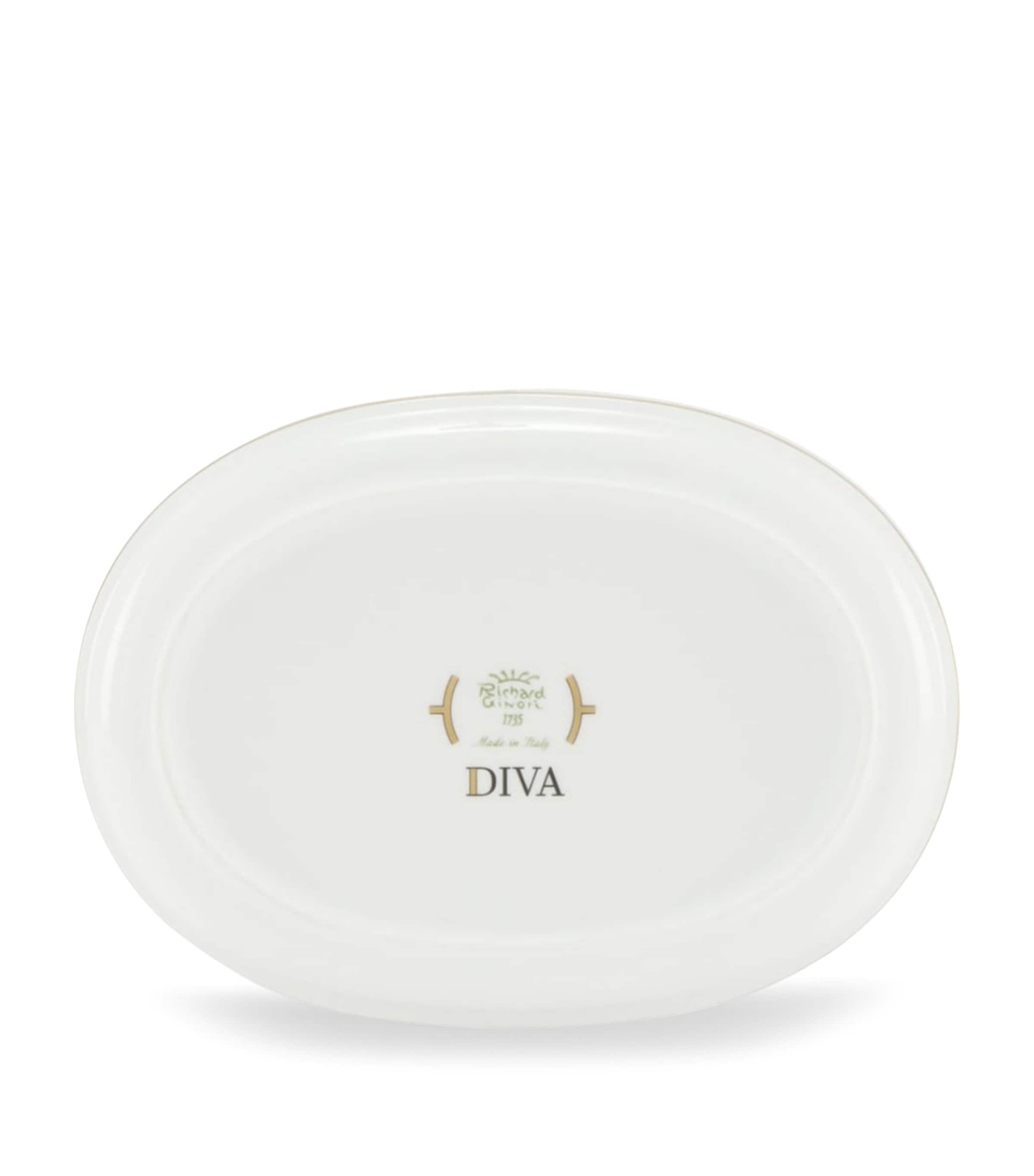 GINORI 1735 Porcelain Colonna Diva Verde Pickle Dish (21.5cm) Image 3