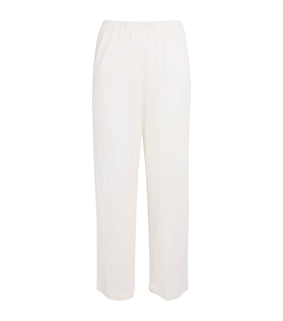 Toteme Womens Cotton-Silk Wide-Leg Trousers Off White Image 1