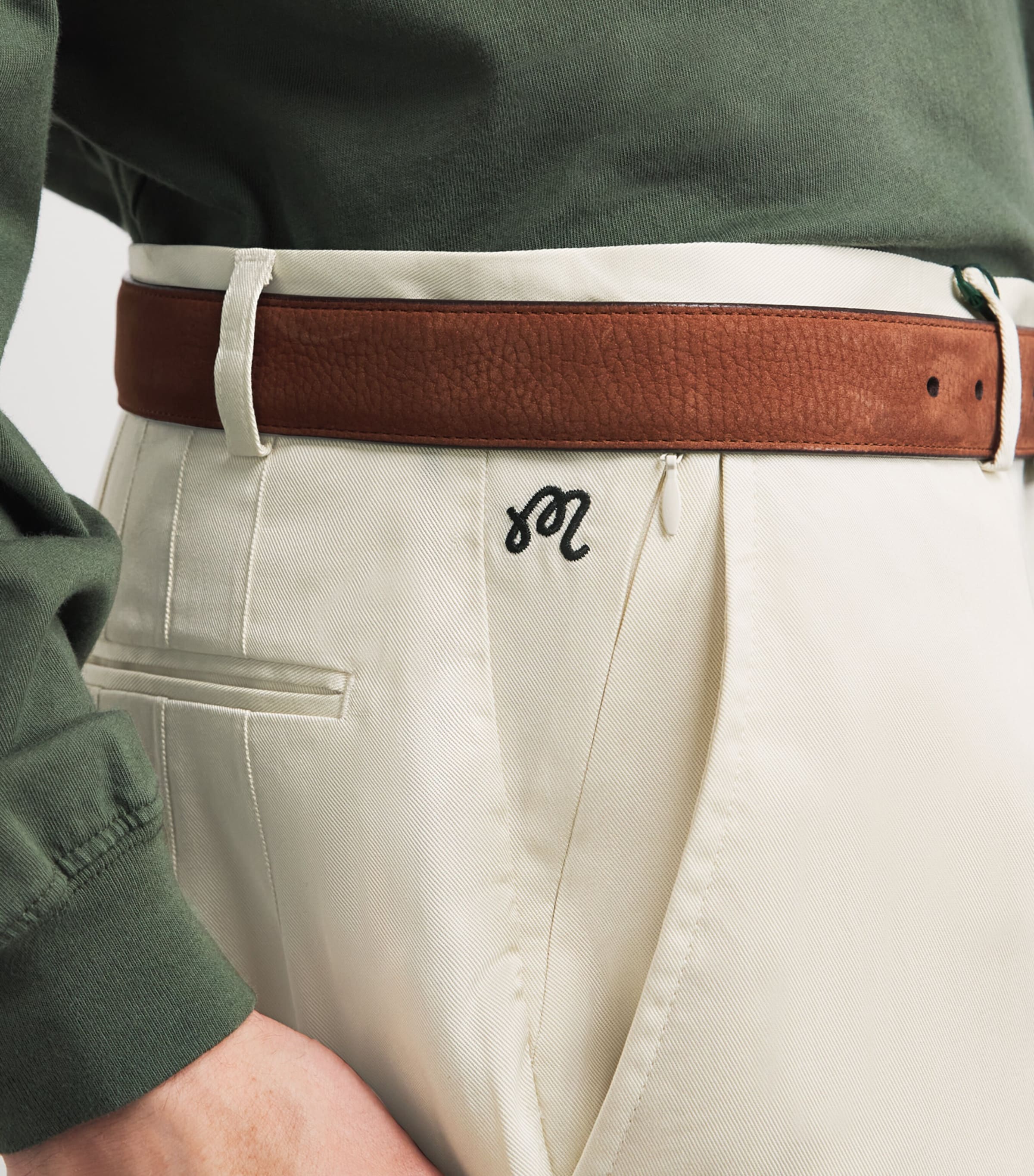 Malbon Mens La Perla Trousers Cream Image 3