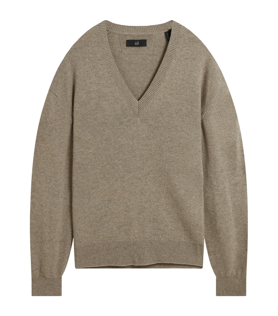 Cashmere Heritage V-Neck Sweater 087ARGYLL FOG Image 1