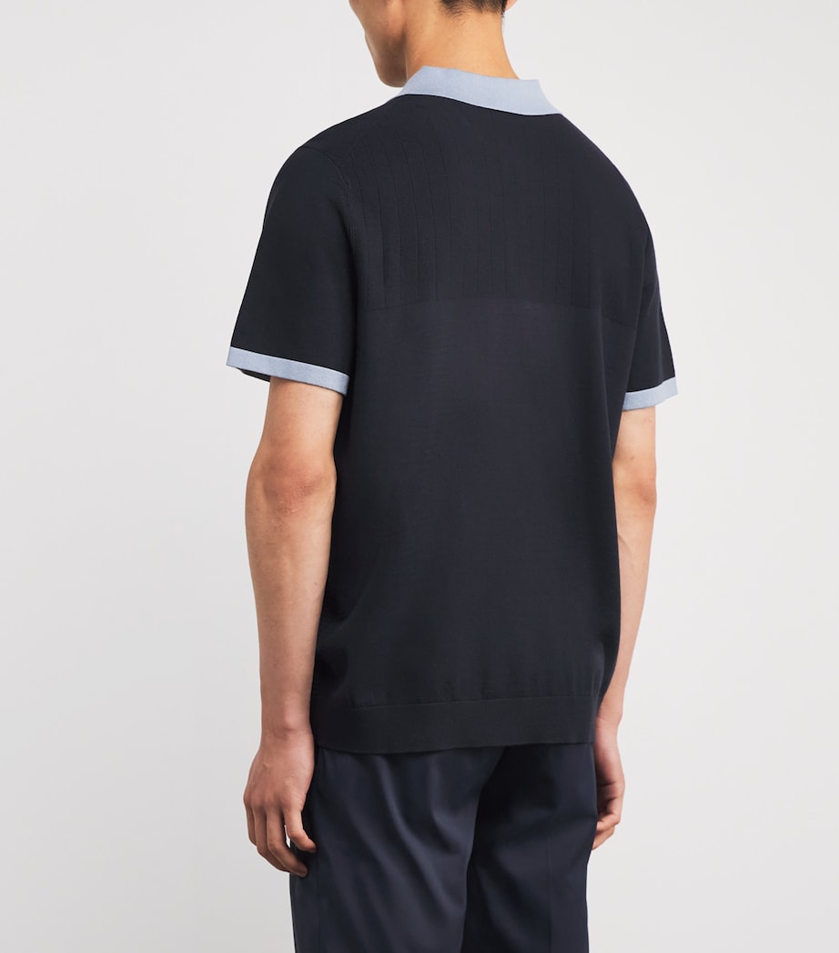 Stretch Cotton Piqué Club Polo Shirt 402DARK BLUE Image 4