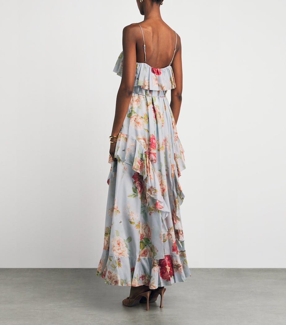 Zimmermann Womens Silk Floral Roselight Midi Dress Brsf Blue Rse Floral Image 4