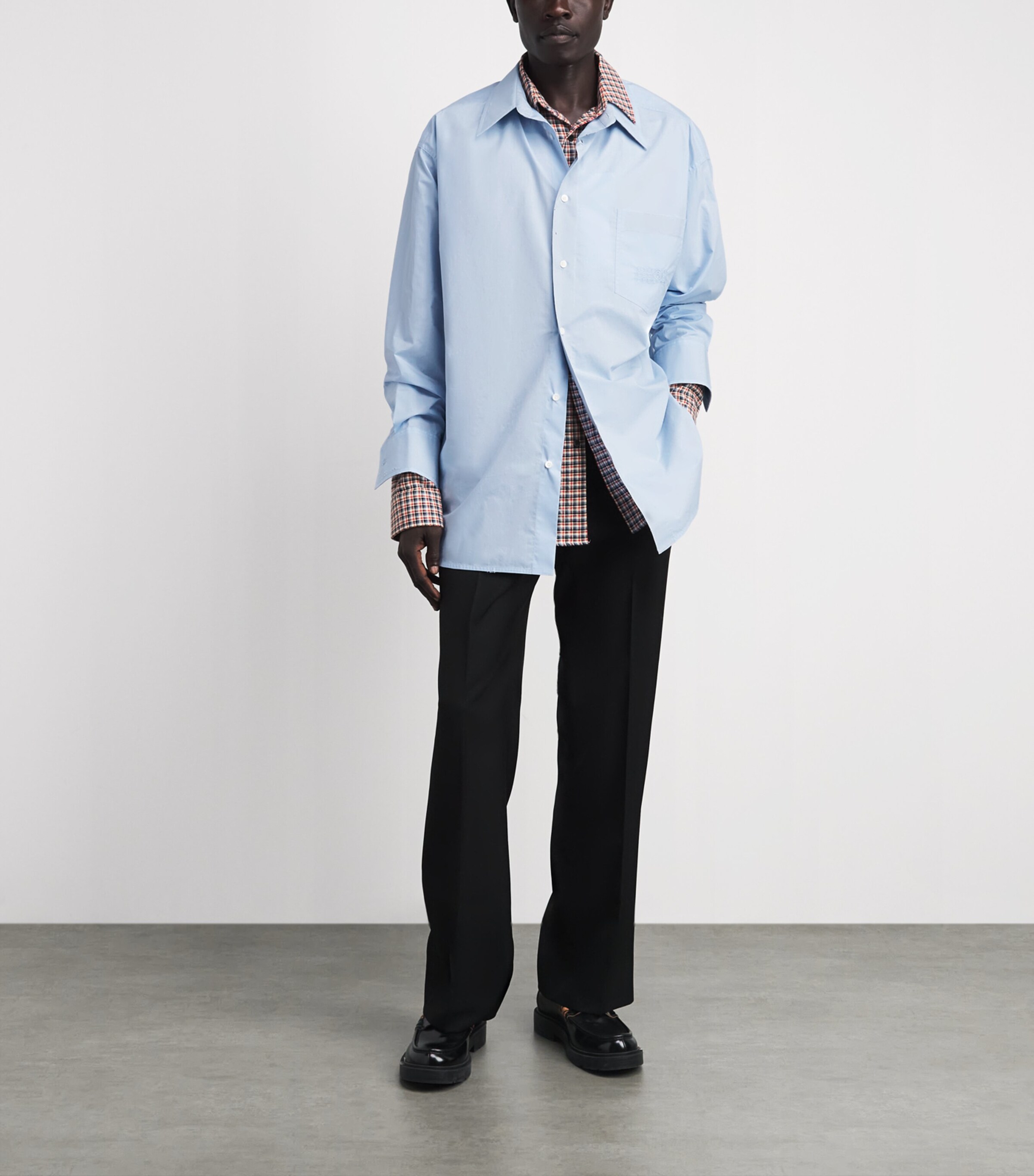 MM6 Maison Margiela Mens Cotton Shirt Light Blue Image 2