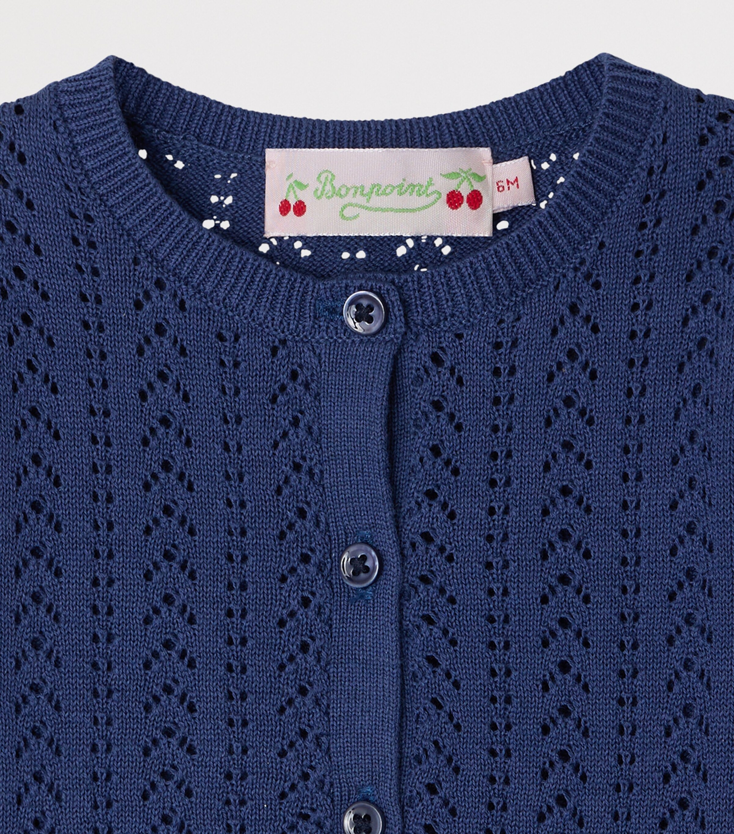 Bonpoint Cotton Cardigan (6-18 Months) Indigo Image 3