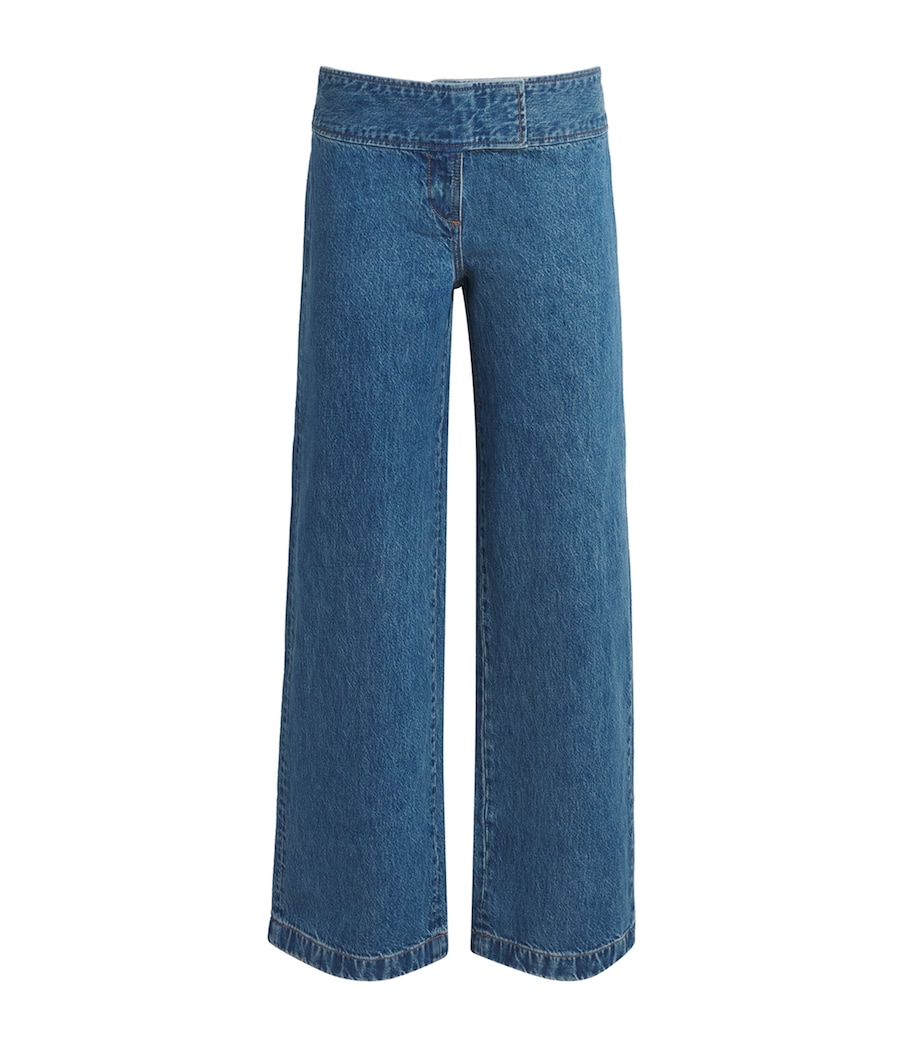 Cult Gaia Womens Yael Wide Jeans Wsh Blue Image 1