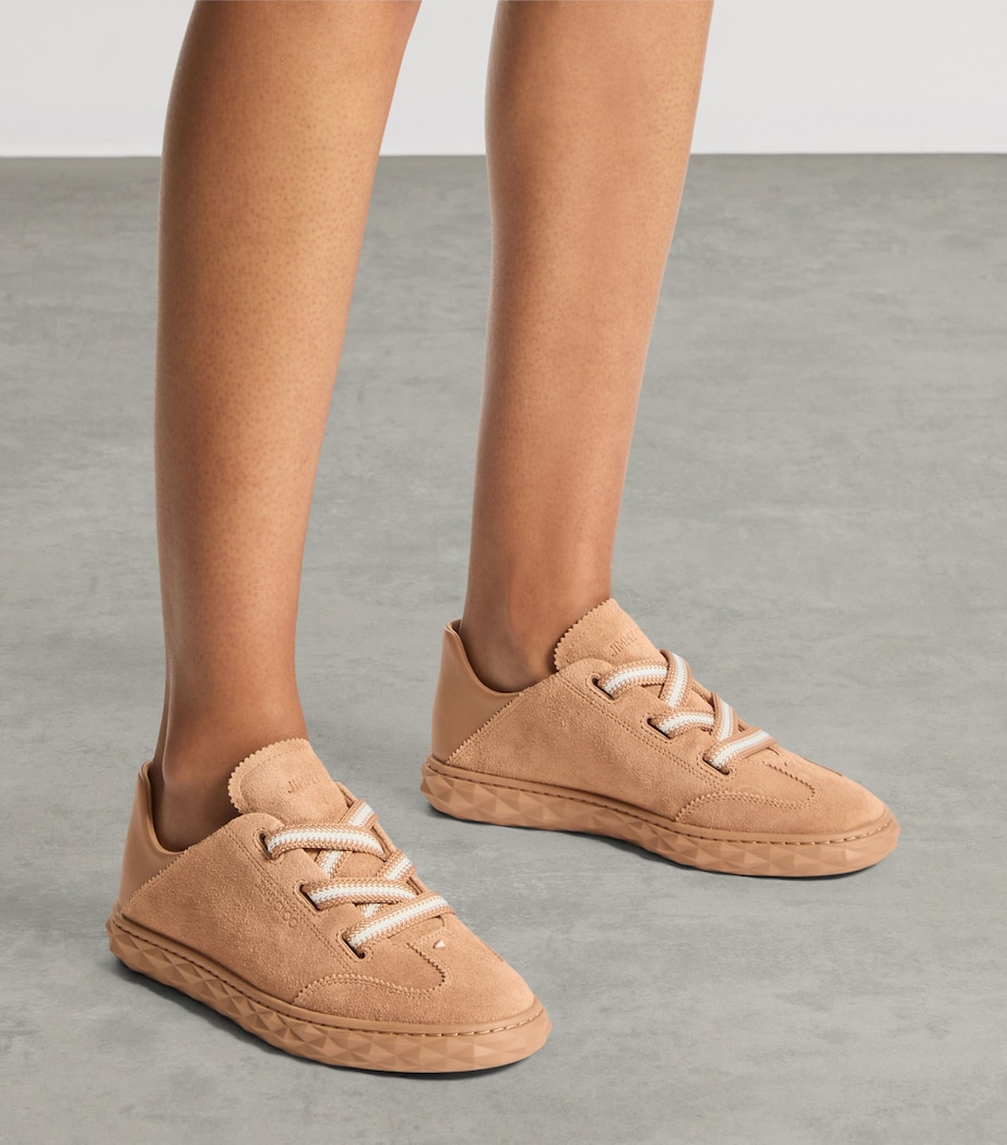 Jimmy Choo Diamond Light Flex Suede Sneakers V Toffee Mix Image 2